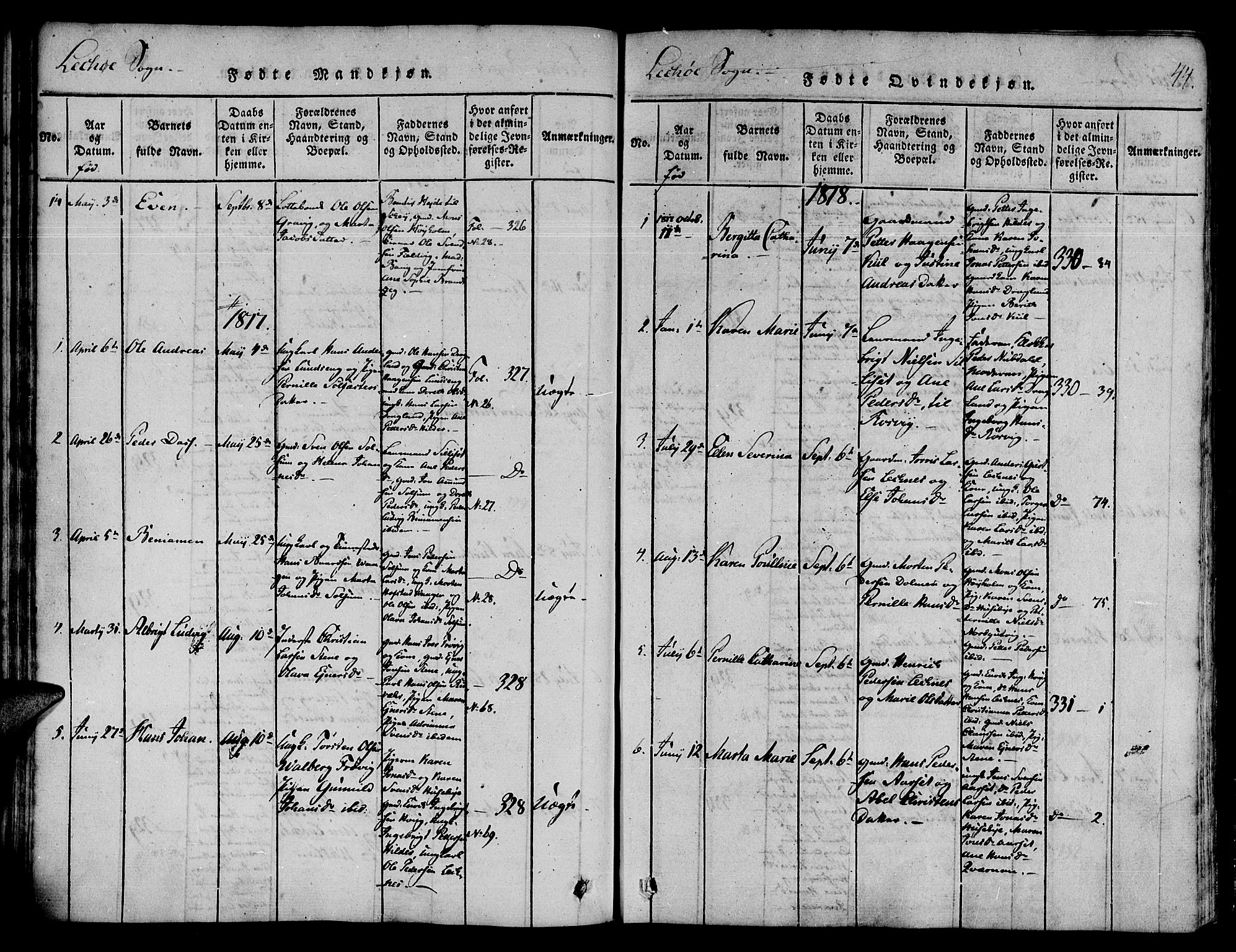 Ministerialprotokoller, klokkerbøker og fødselsregistre - Nord-Trøndelag, SAT/A-1458/780/L0636: Parish register (official) no. 780A03 /2, 1815-1829, p. 44