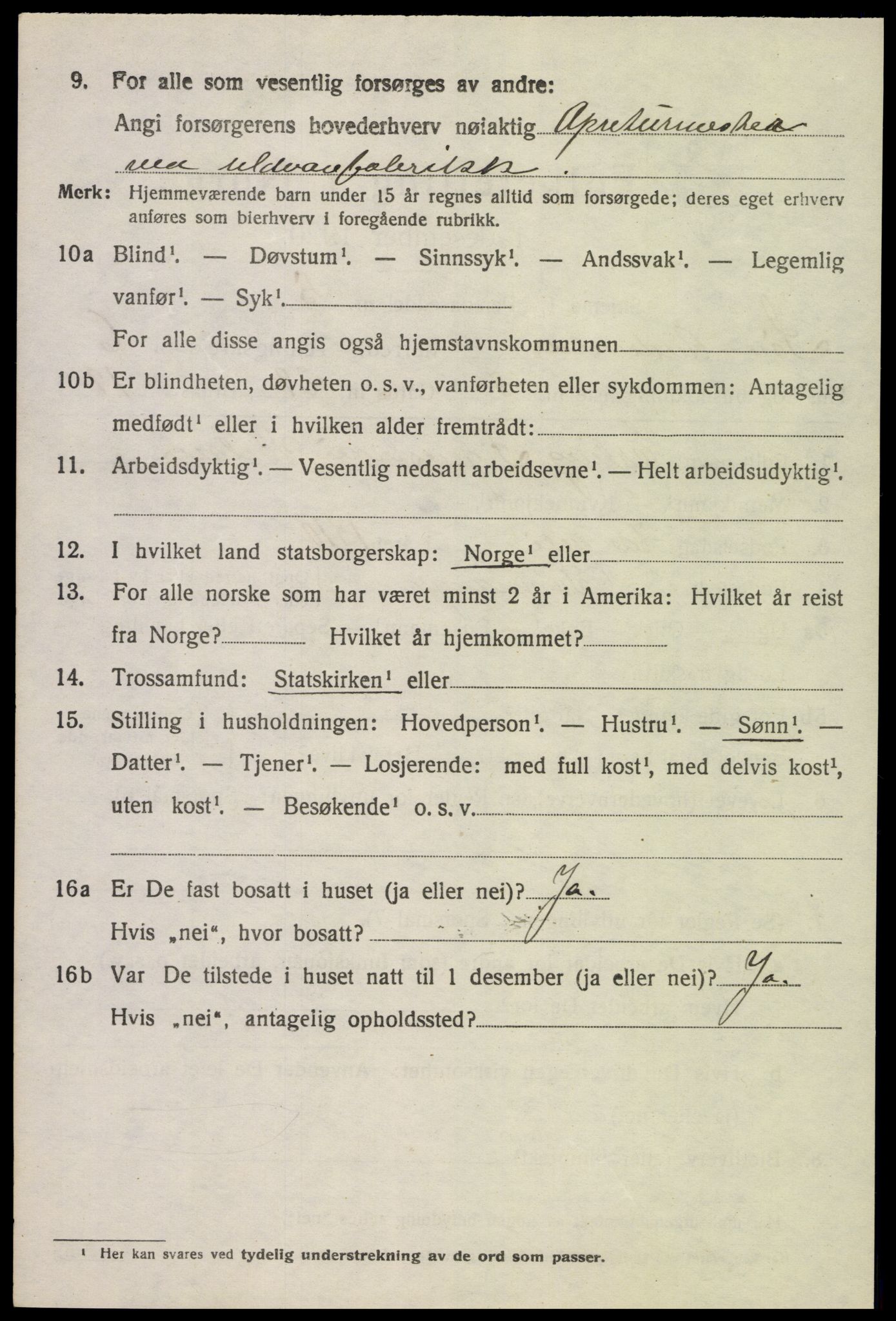 SAK, 1920 census for Sør-Audnedal, 1920, p. 2776