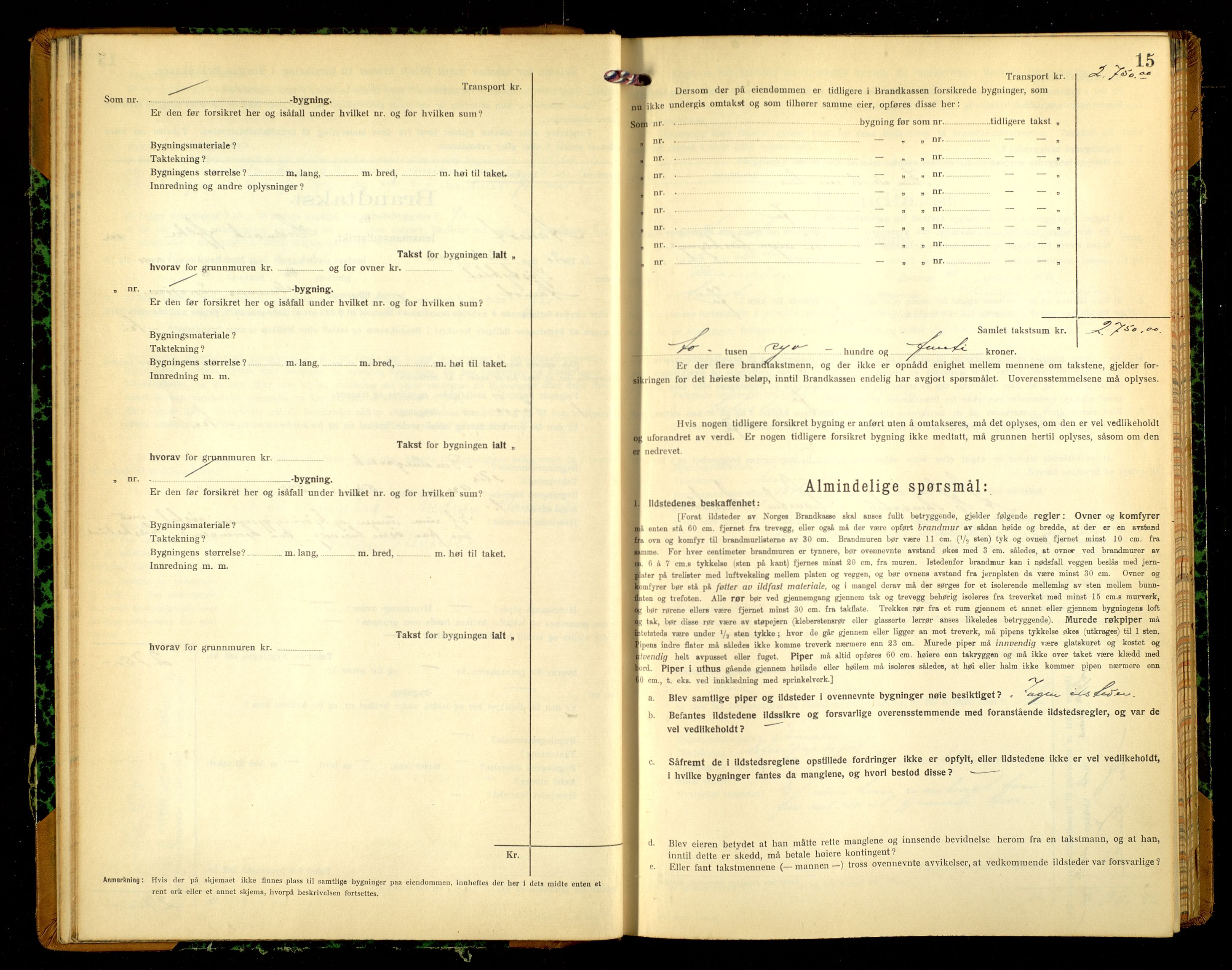 Norges Brannkasse, Åmot , AV/SAH-NBRANÅ-022/F/L0010: Branntakstprotokoll, 1919-1944