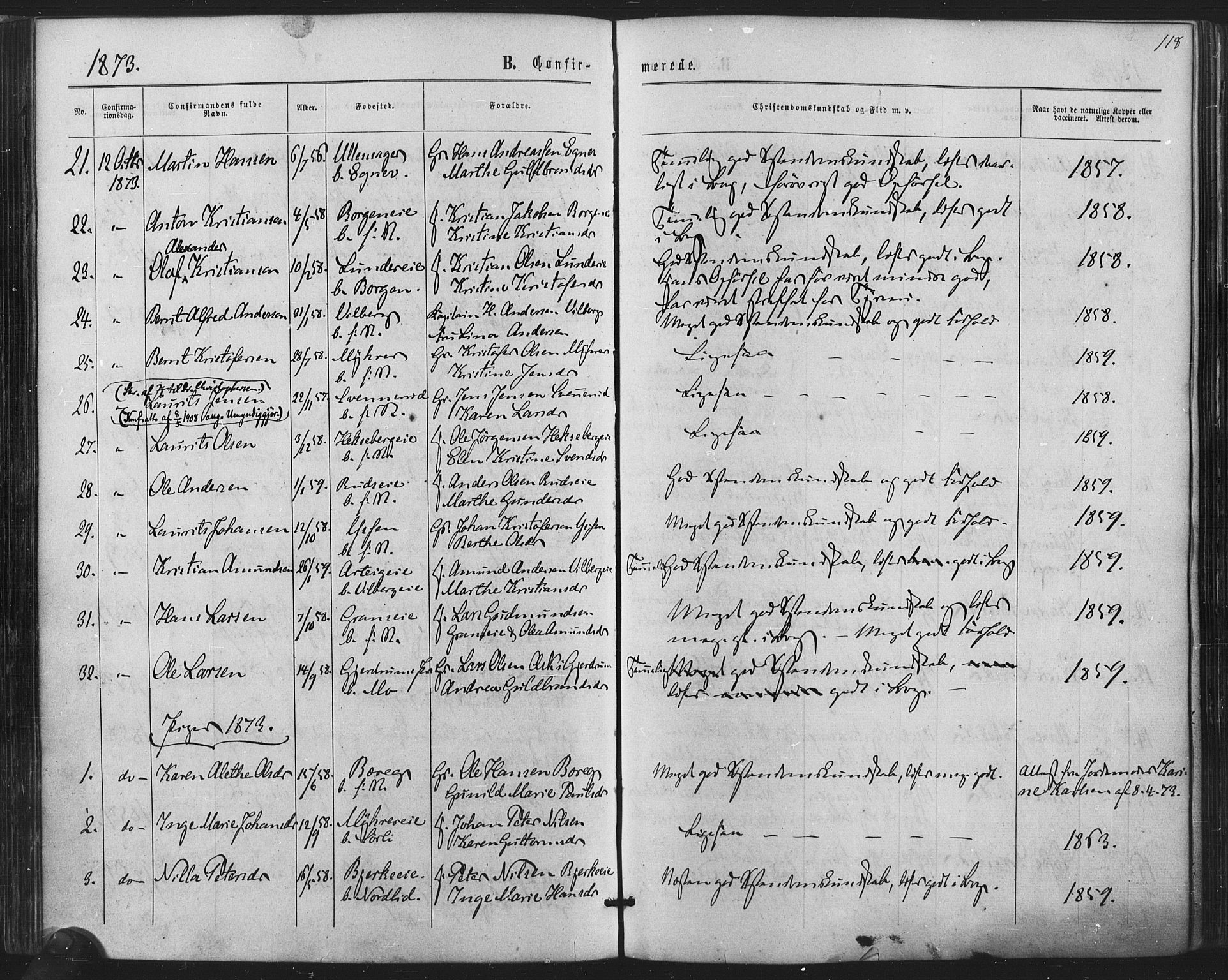 Sørum prestekontor Kirkebøker, AV/SAO-A-10303/F/Fa/L0006: Parish register (official) no. I 6, 1864-1877, p. 118