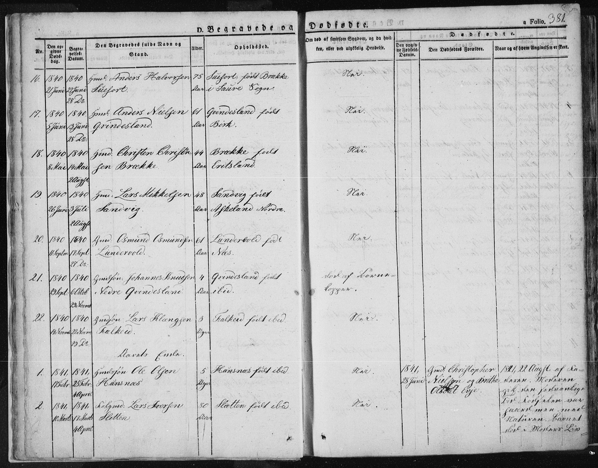 Tysvær sokneprestkontor, SAST/A -101864/H/Ha/Haa/L0001: Parish register (official) no. A 1.2, 1831-1856, p. 381