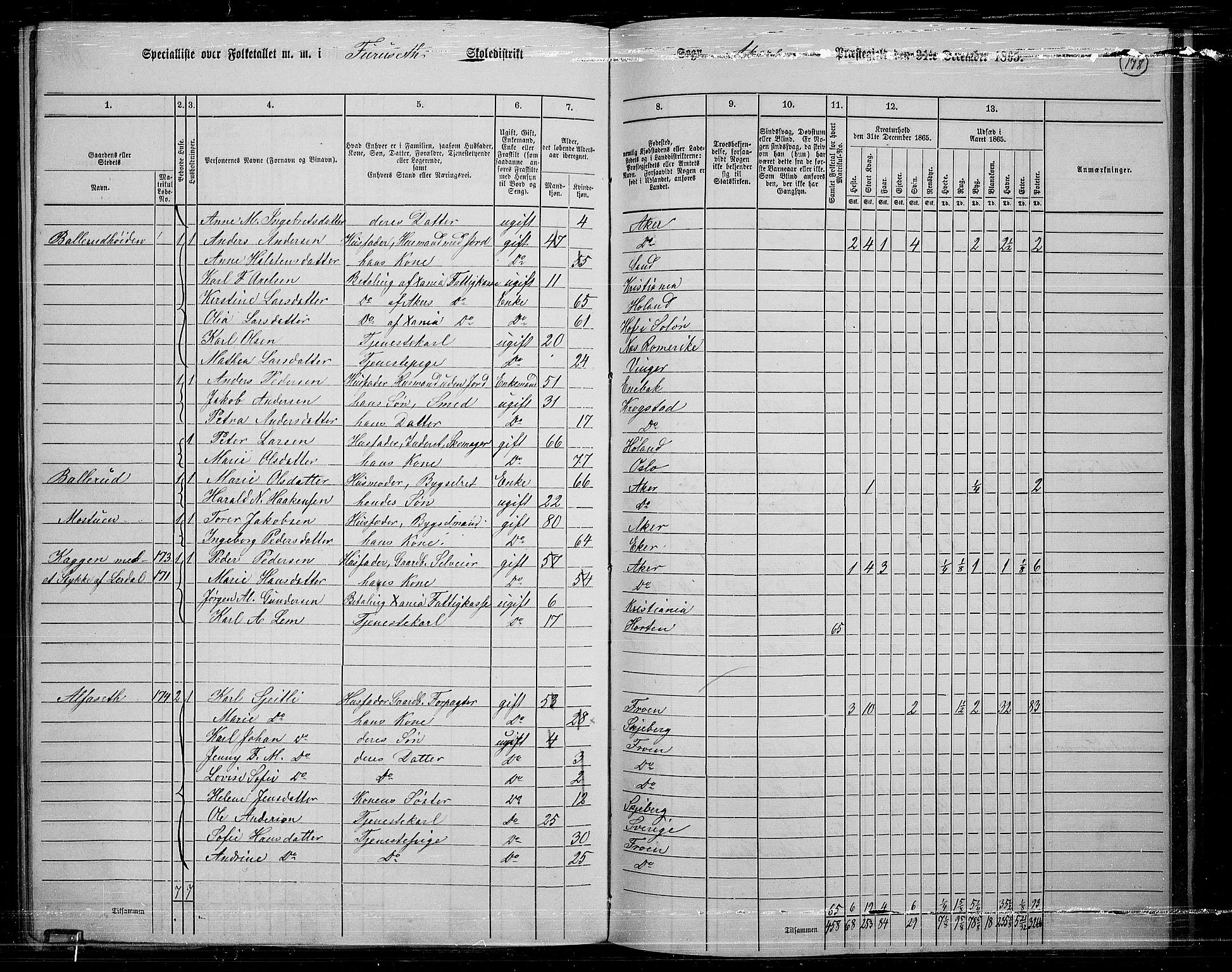 RA, 1865 census for Østre Aker, 1865, p. 167