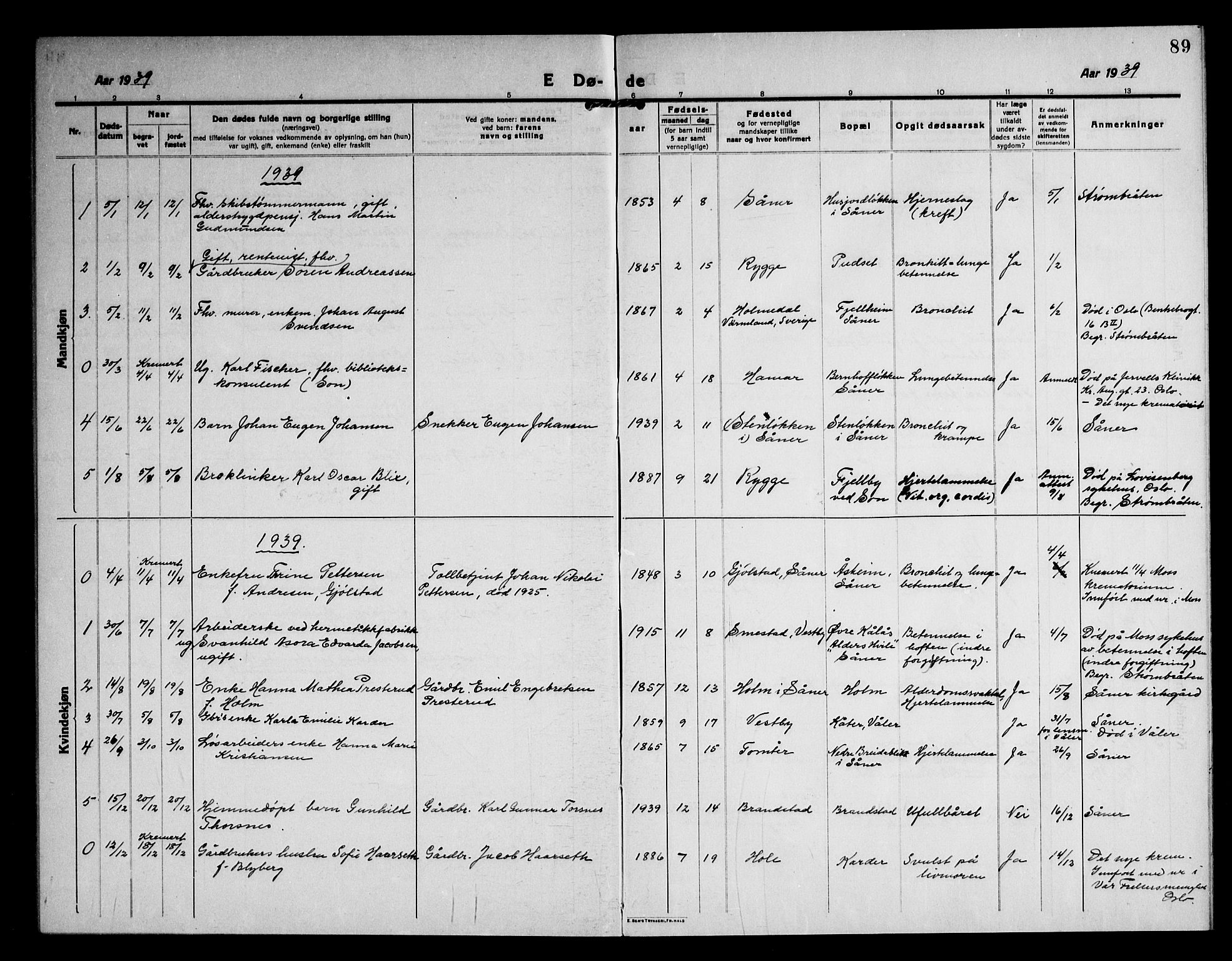 Vestby prestekontor Kirkebøker, AV/SAO-A-10893/G/Gb/L0003: Parish register (copy) no. II 3, 1915-1946, p. 89