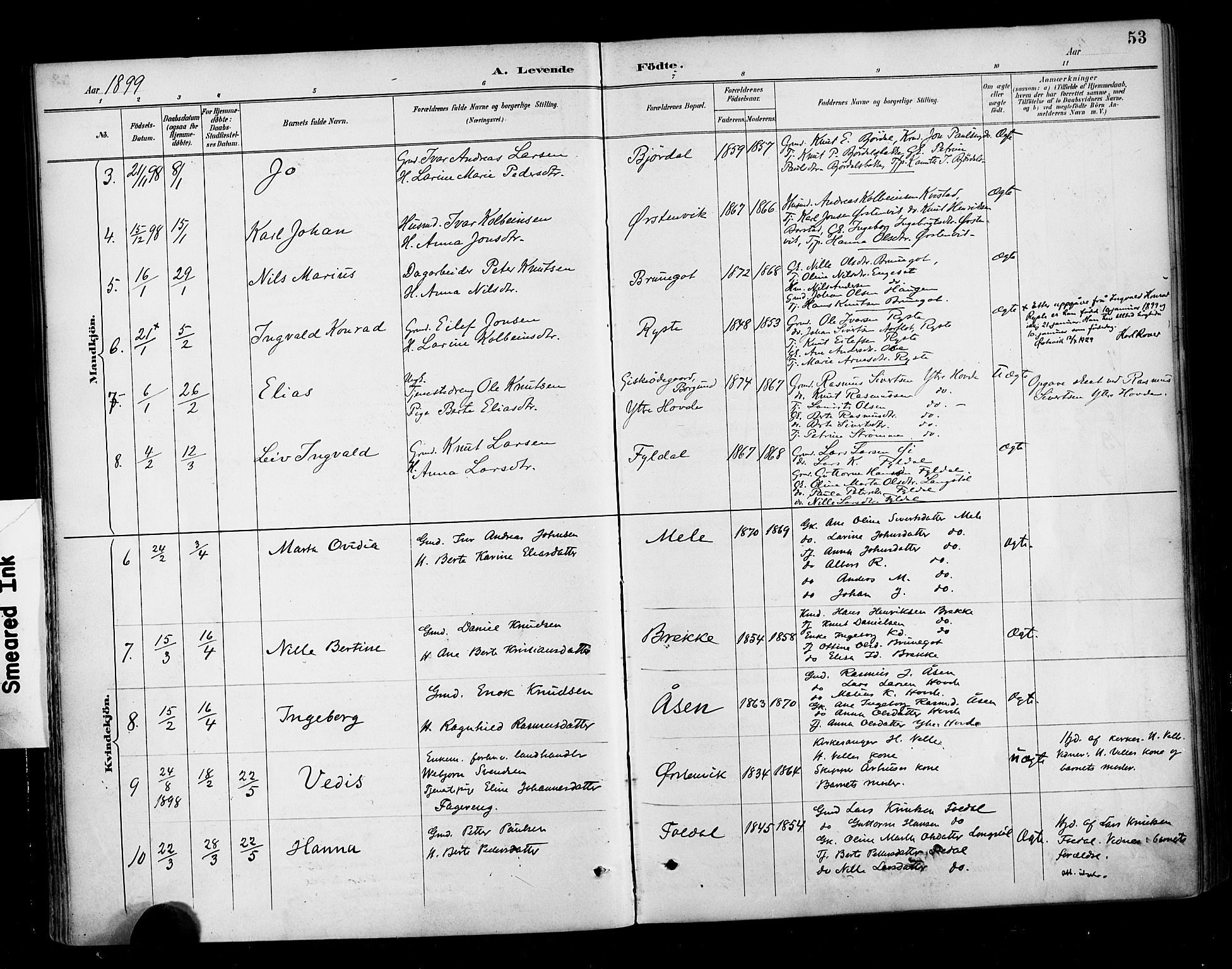 Ministerialprotokoller, klokkerbøker og fødselsregistre - Møre og Romsdal, AV/SAT-A-1454/513/L0177: Parish register (official) no. 513A04, 1890-1906, p. 53