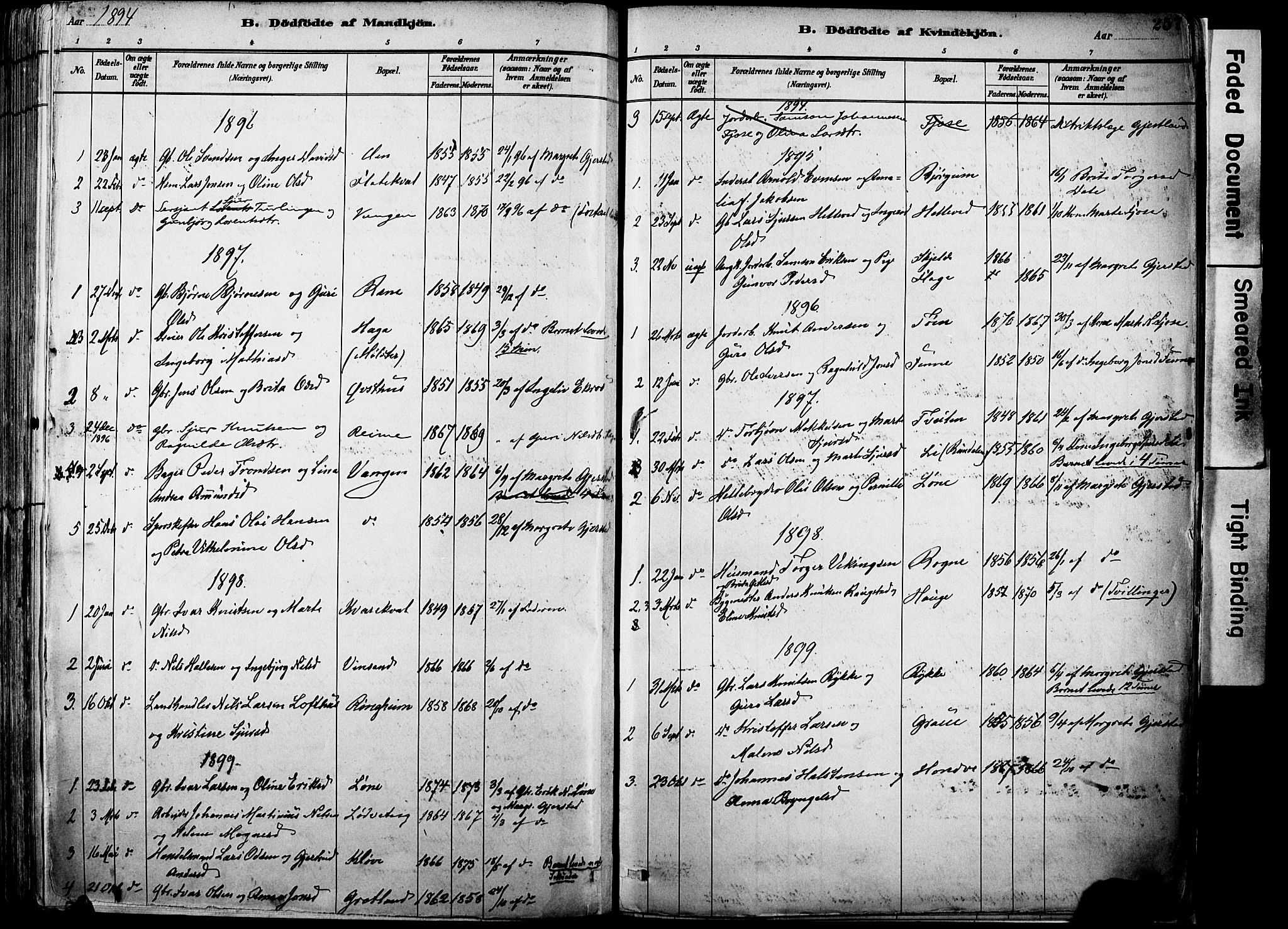 Voss sokneprestembete, AV/SAB-A-79001/H/Haa: Parish register (official) no. A 21, 1887-1903, p. 257