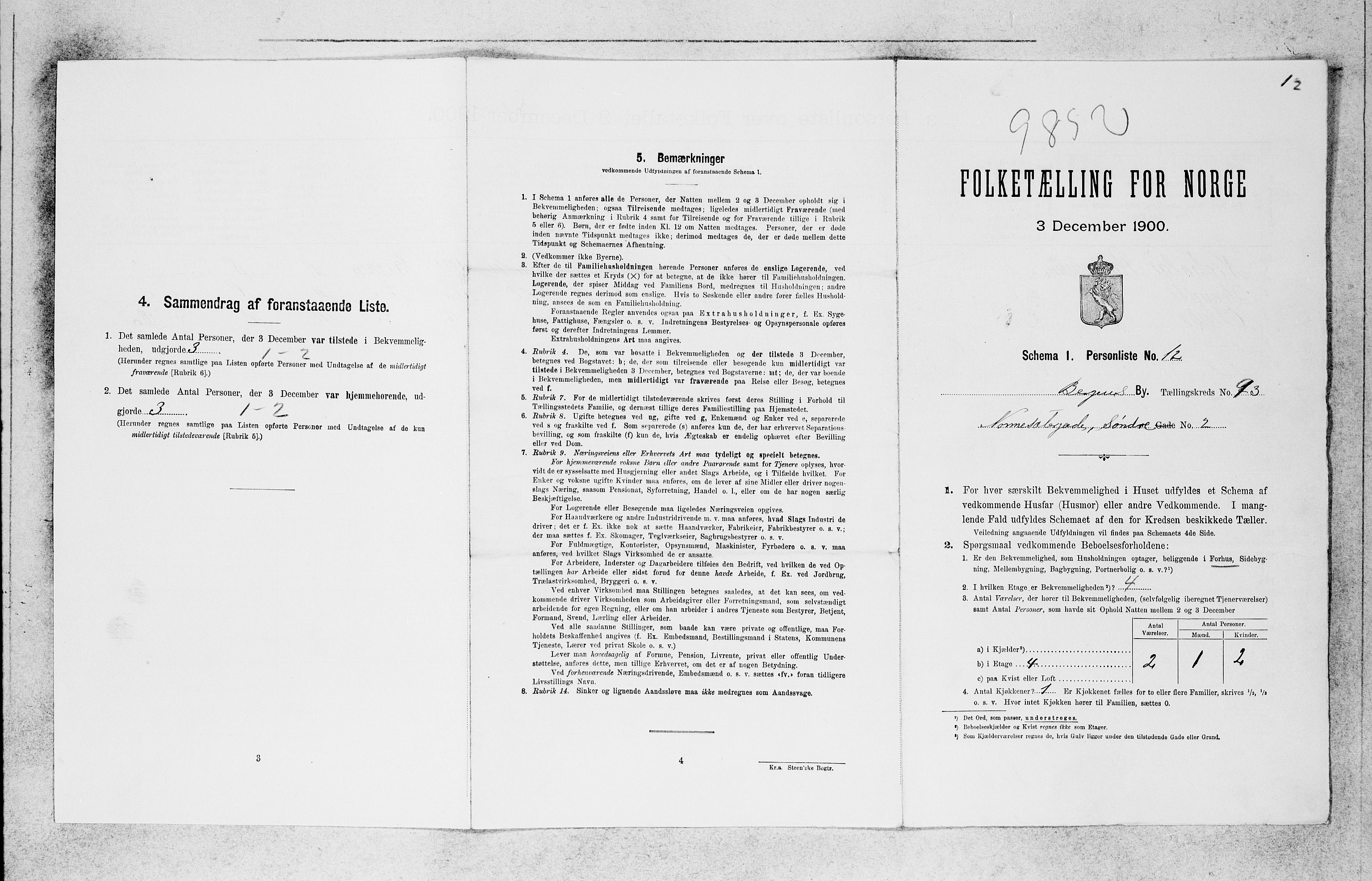 SAB, 1900 census for Bergen, 1900, p. 19993