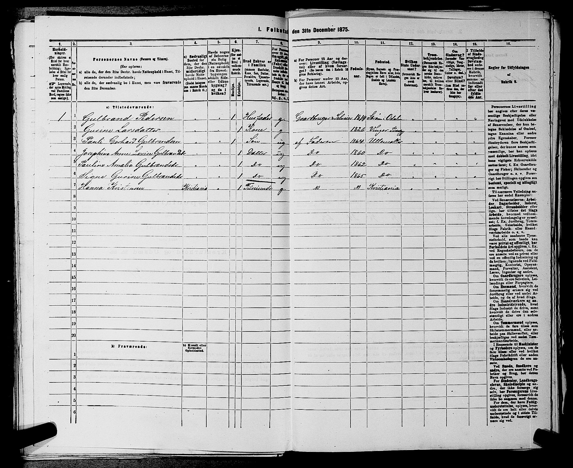 RA, 1875 census for 0235P Ullensaker, 1875, p. 520