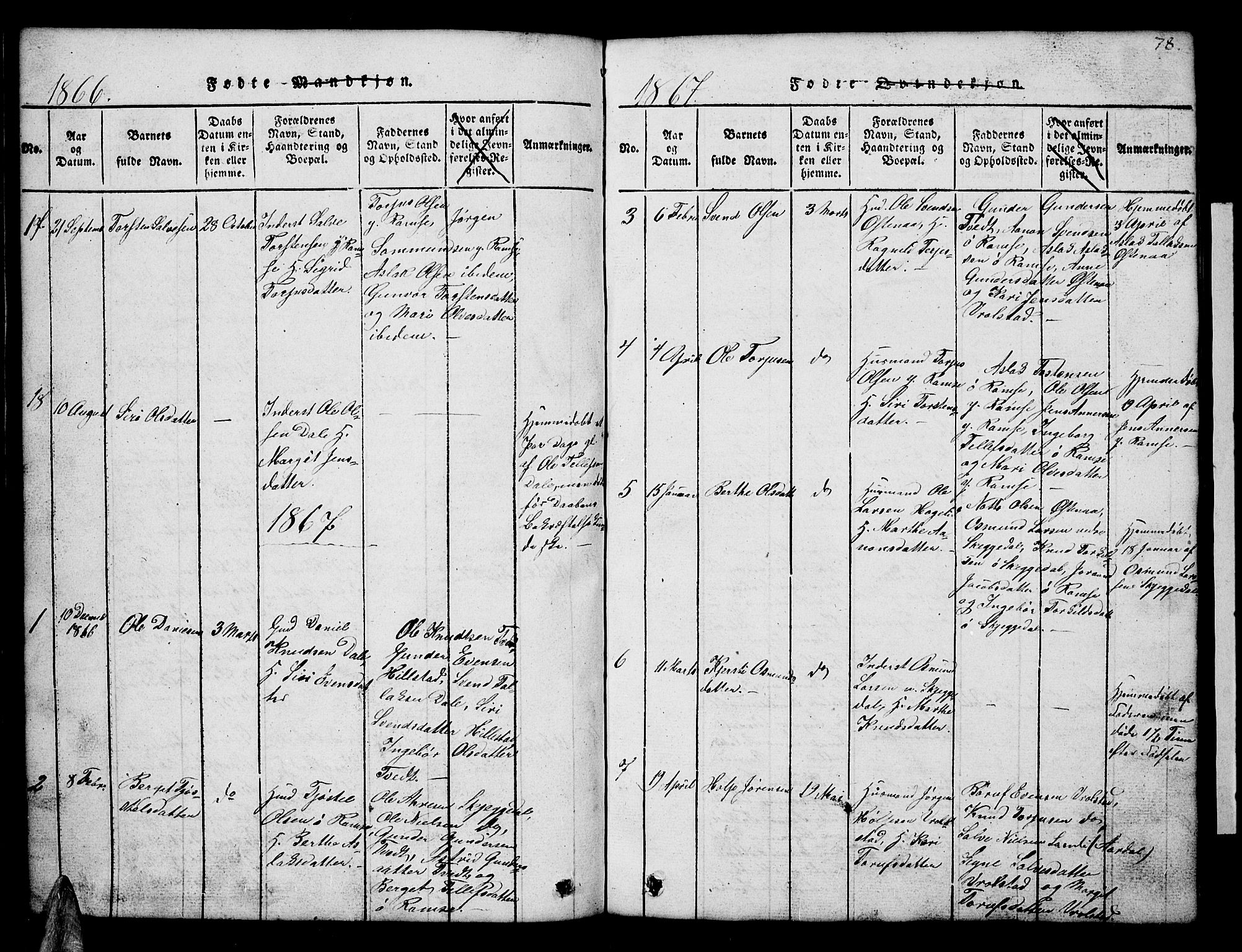 Åmli sokneprestkontor, AV/SAK-1111-0050/F/Fb/Fbb/L0001: Parish register (copy) no. B 1, 1816-1889, p. 78