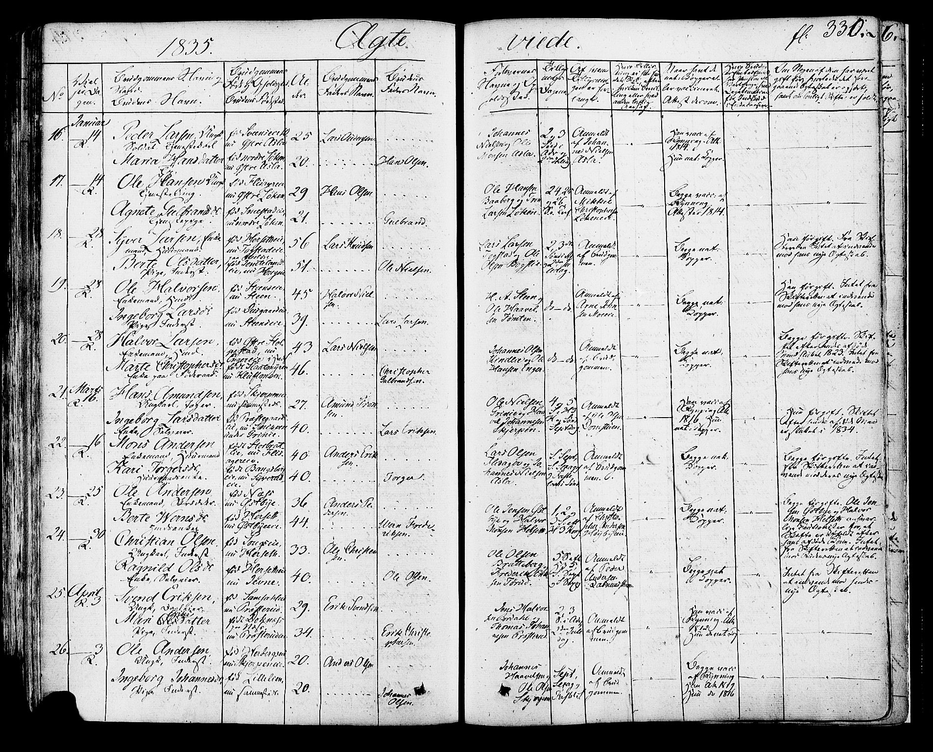 Ringsaker prestekontor, SAH/PREST-014/K/Ka/L0007: Parish register (official) no. 7A, 1826-1837, p. 330