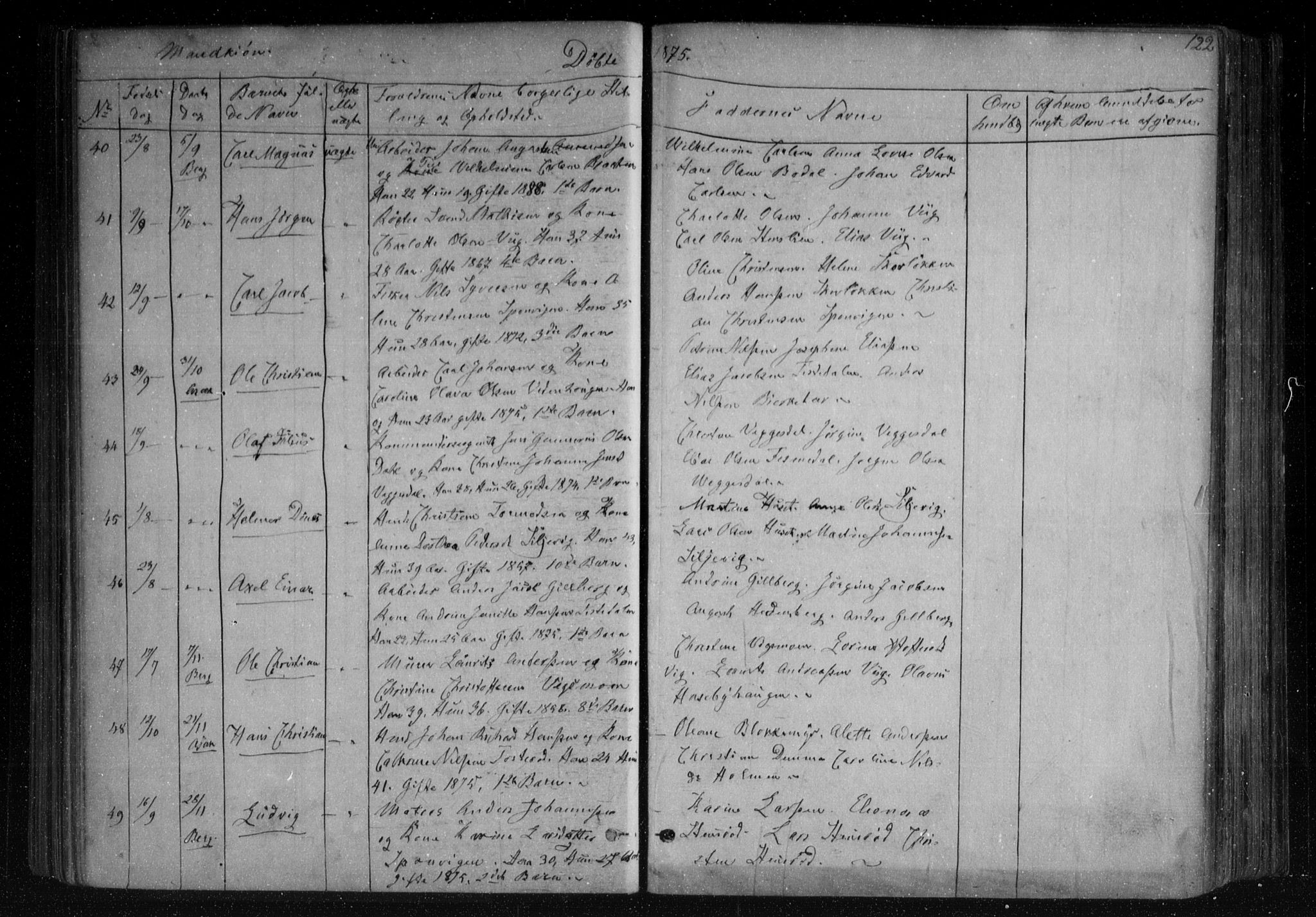 Berg prestekontor Kirkebøker, AV/SAO-A-10902/F/Fa/L0005: Parish register (official) no. I 5, 1861-1877, p. 122