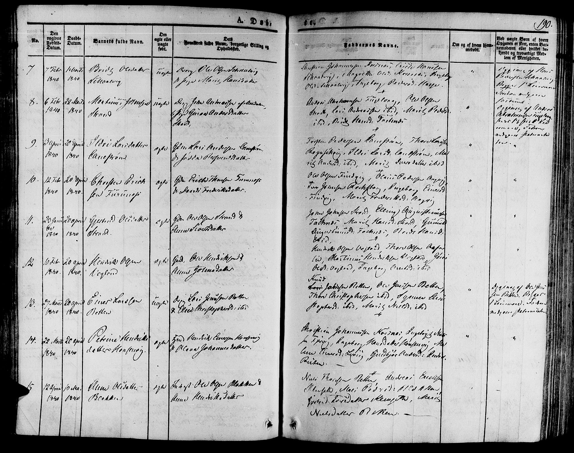 Ministerialprotokoller, klokkerbøker og fødselsregistre - Møre og Romsdal, AV/SAT-A-1454/592/L1025: Parish register (official) no. 592A03 /2, 1831-1849, p. 190