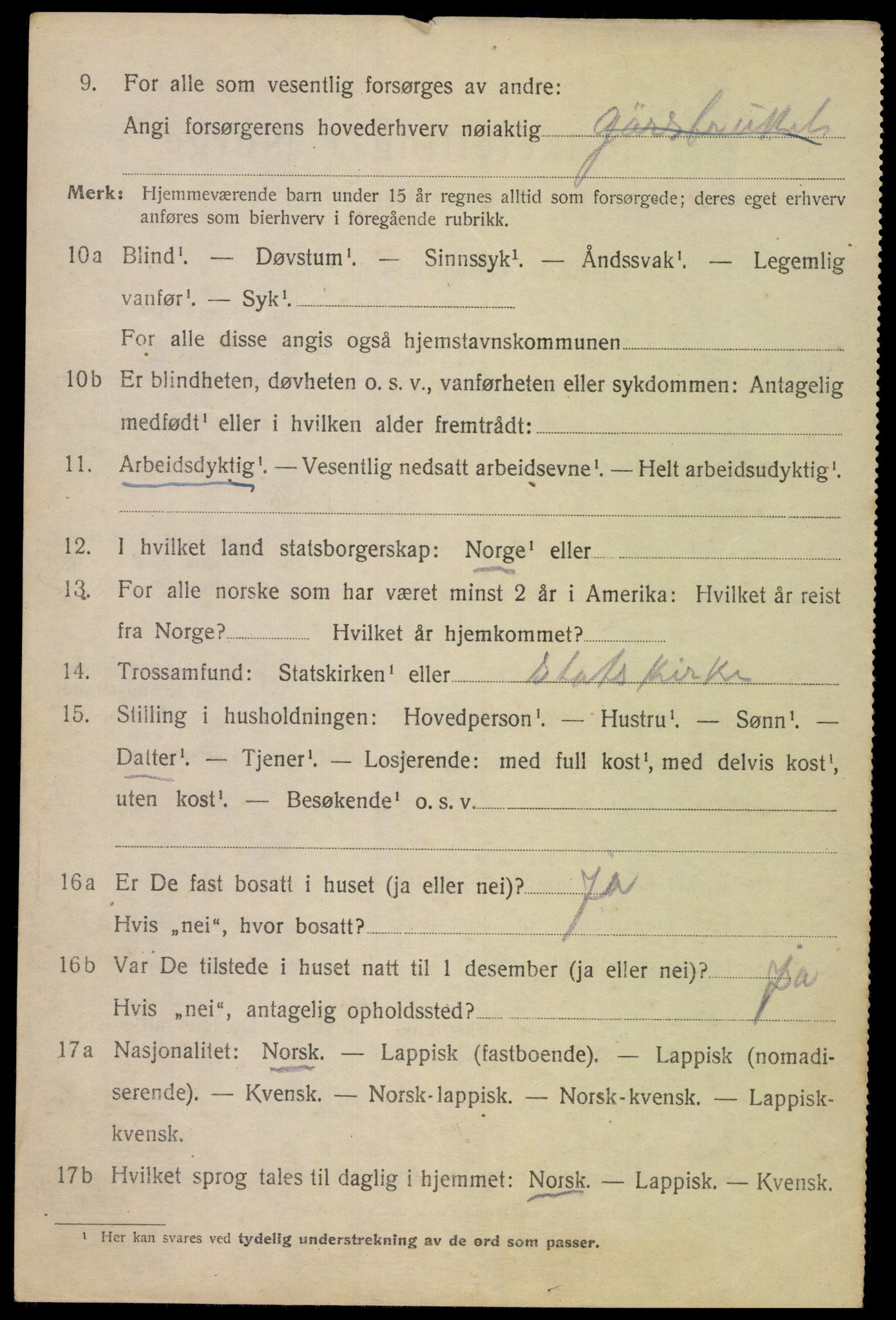 SAT, 1920 census for Ankenes, 1920, p. 4552