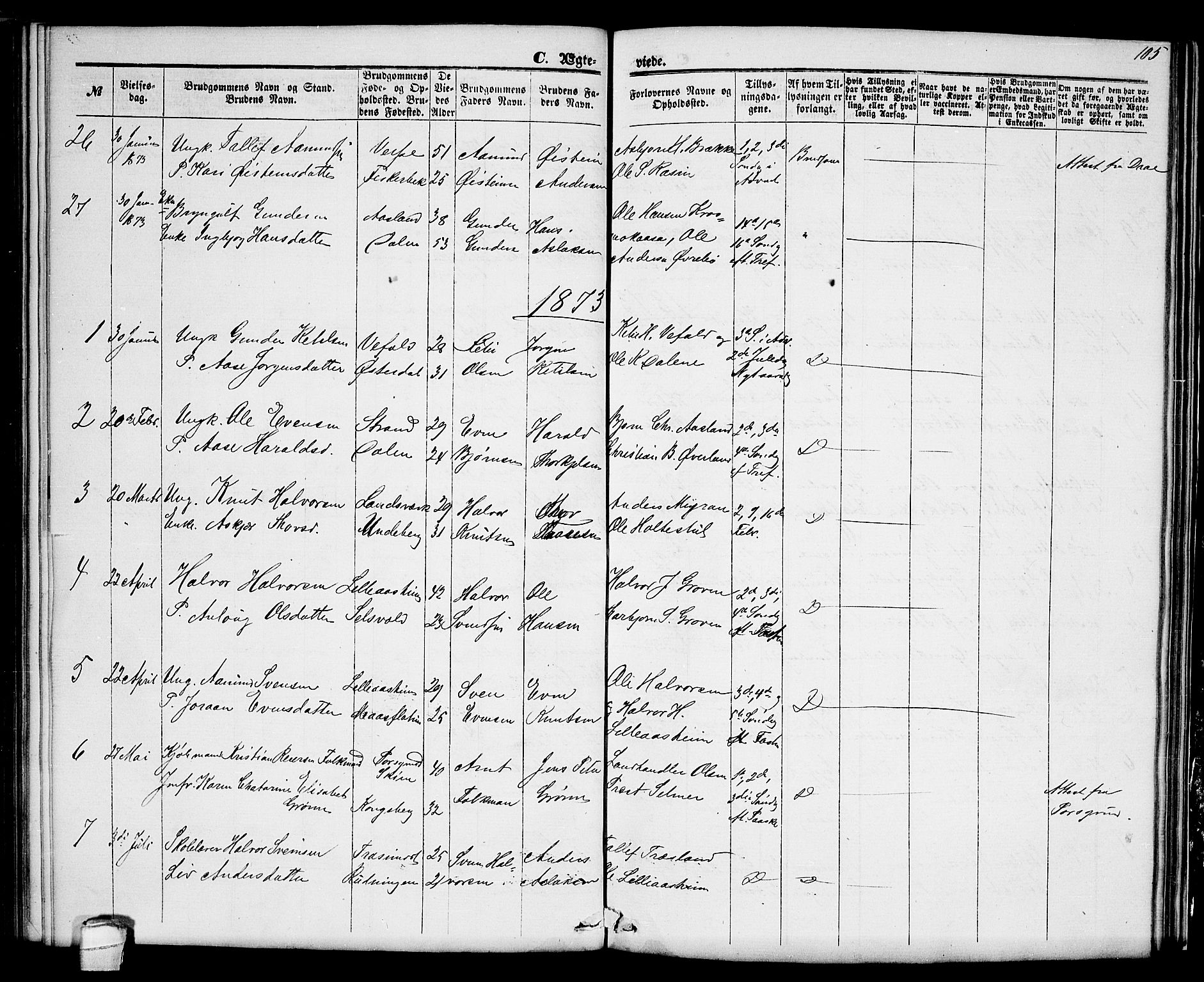 Seljord kirkebøker, SAKO/A-20/G/Ga/L0003: Parish register (copy) no. I 3, 1866-1873, p. 105