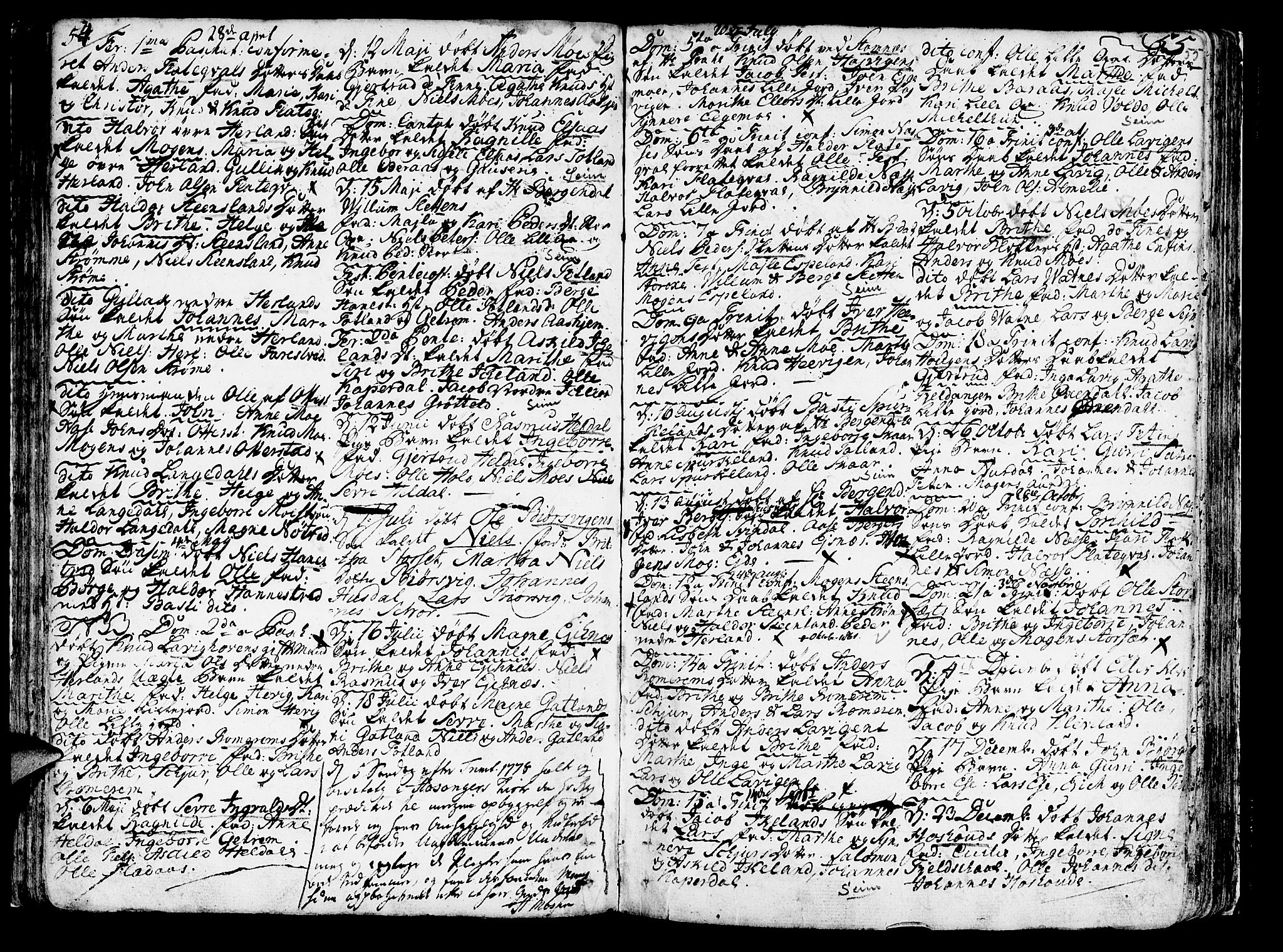Hosanger sokneprestembete, SAB/A-75801/H/Haa: Parish register (official) no. A 2 /1, 1766-1793, p. 55