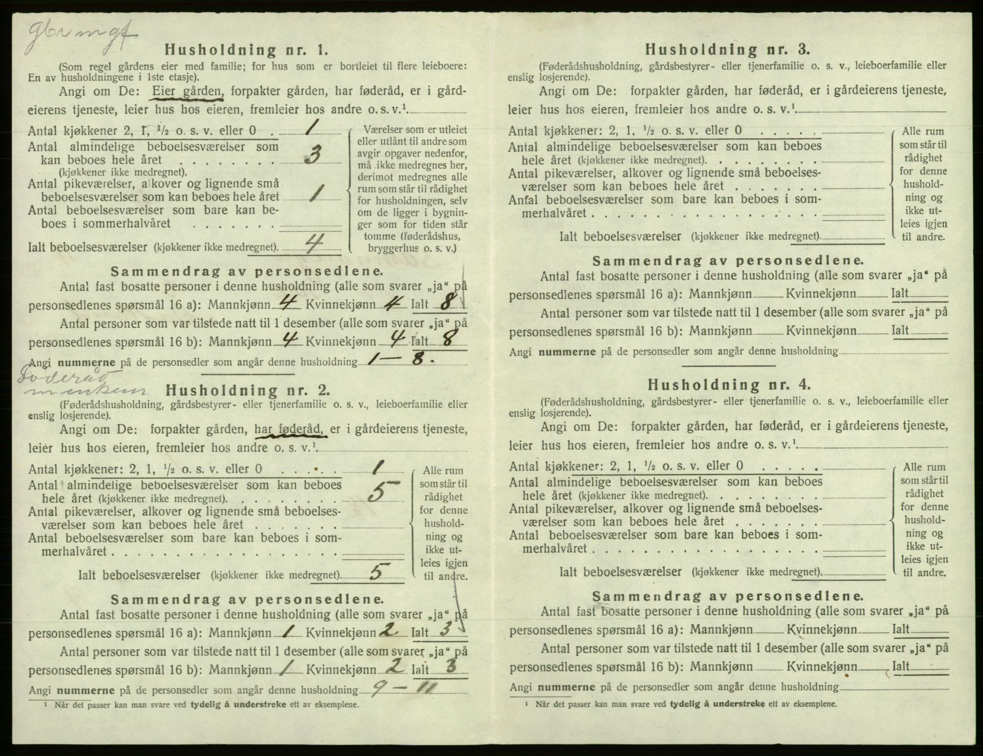 SAB, 1920 census for Samnanger, 1920, p. 206