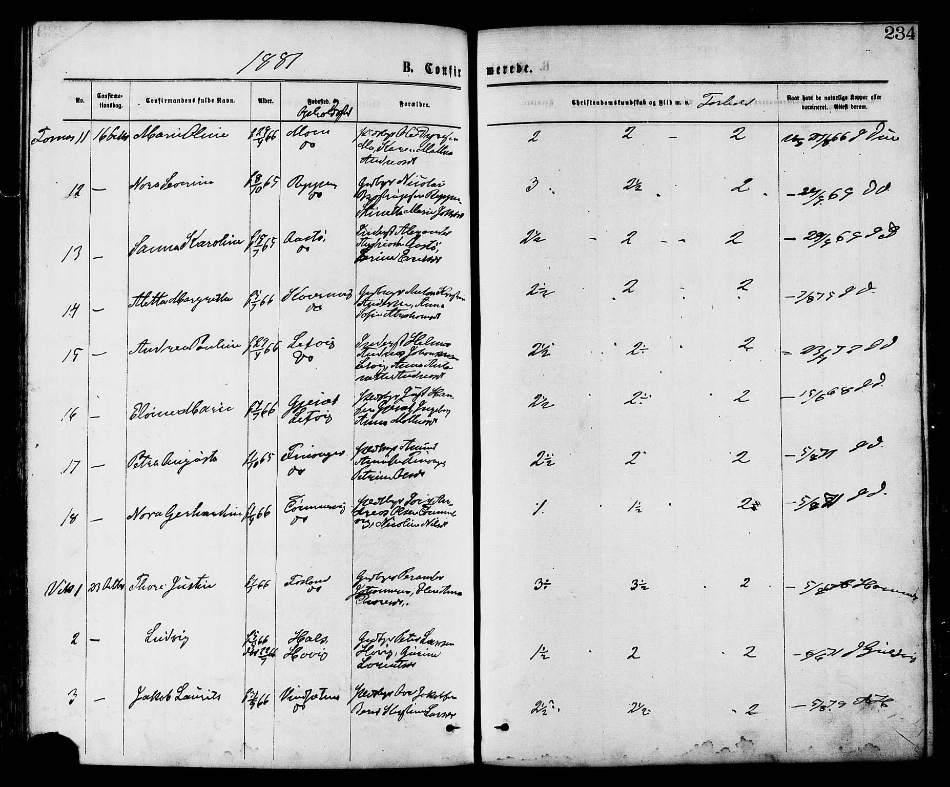 Ministerialprotokoller, klokkerbøker og fødselsregistre - Nord-Trøndelag, SAT/A-1458/773/L0616: Parish register (official) no. 773A07, 1870-1887, p. 234