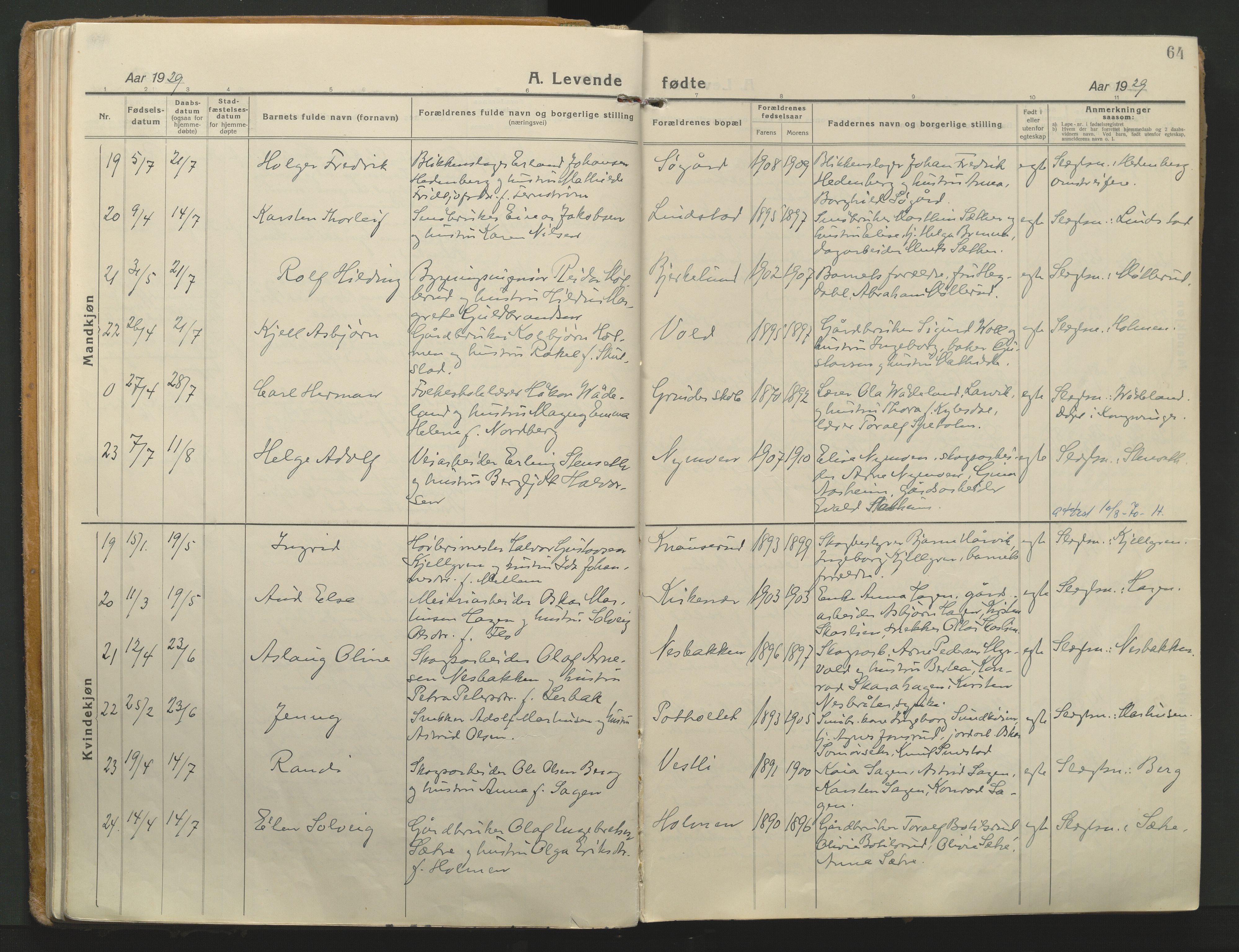 Grue prestekontor, AV/SAH-PREST-036/H/Ha/Haa/L0018: Parish register (official) no. 18, 1923-1940, p. 64