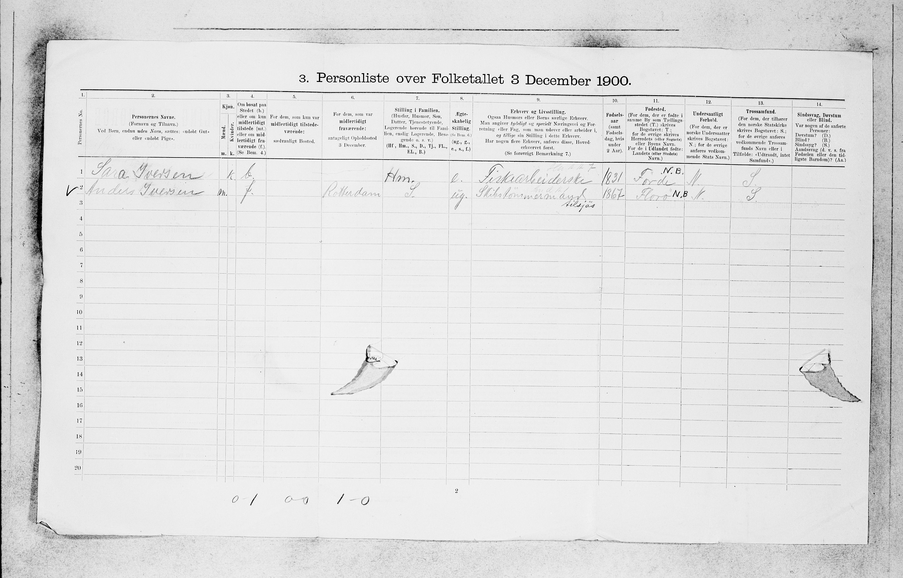 SAB, 1900 census for Bergen, 1900, p. 16654