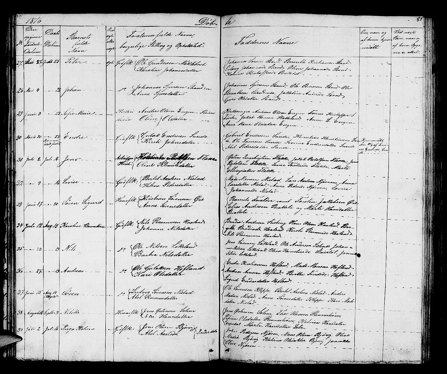 Fjaler sokneprestembete, SAB/A-79801/H/Hab/Habc/L0001: Parish register (copy) no. C 1, 1852-1878, p. 82