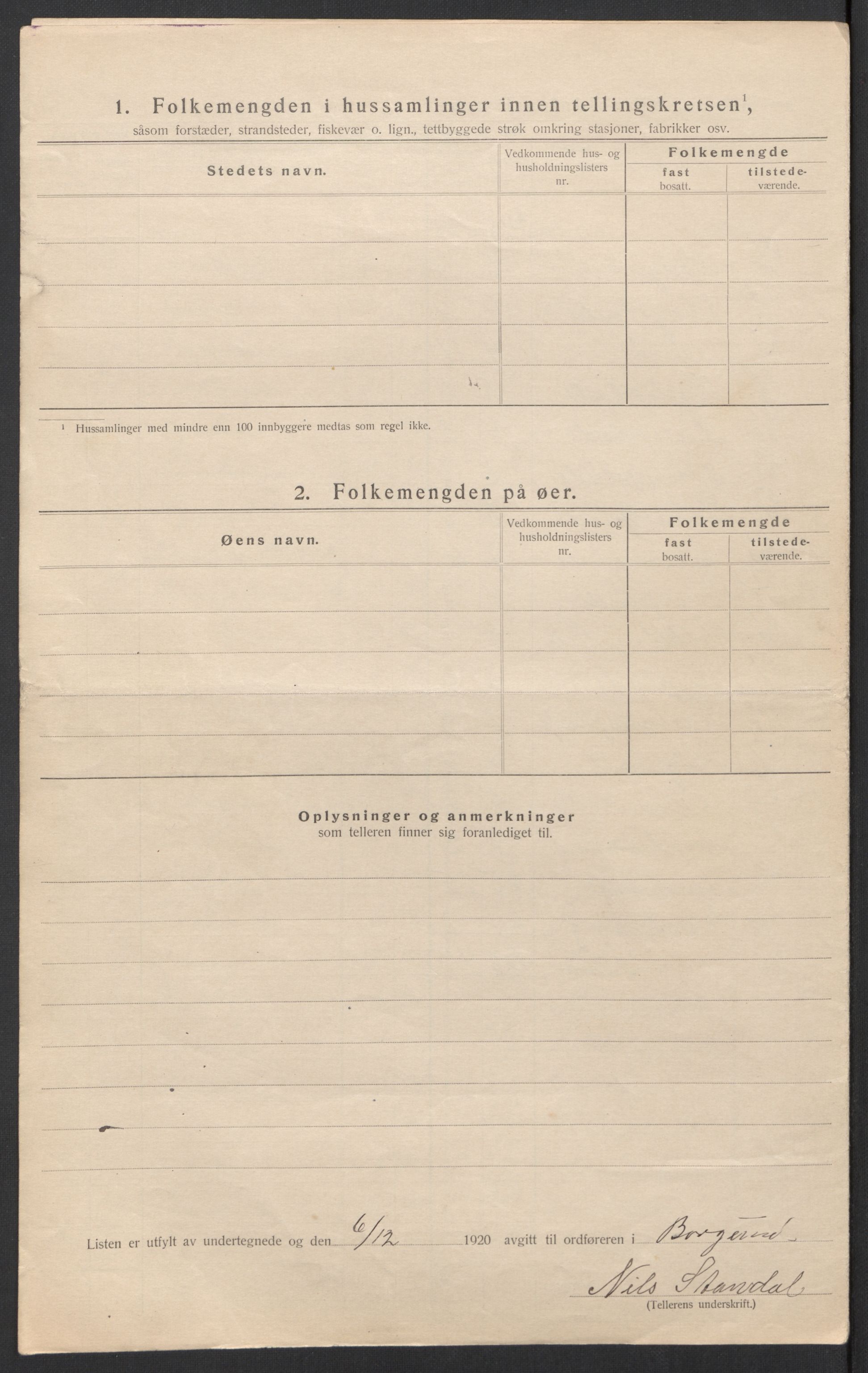 SAT, 1920 census for Borgund, 1920, p. 25