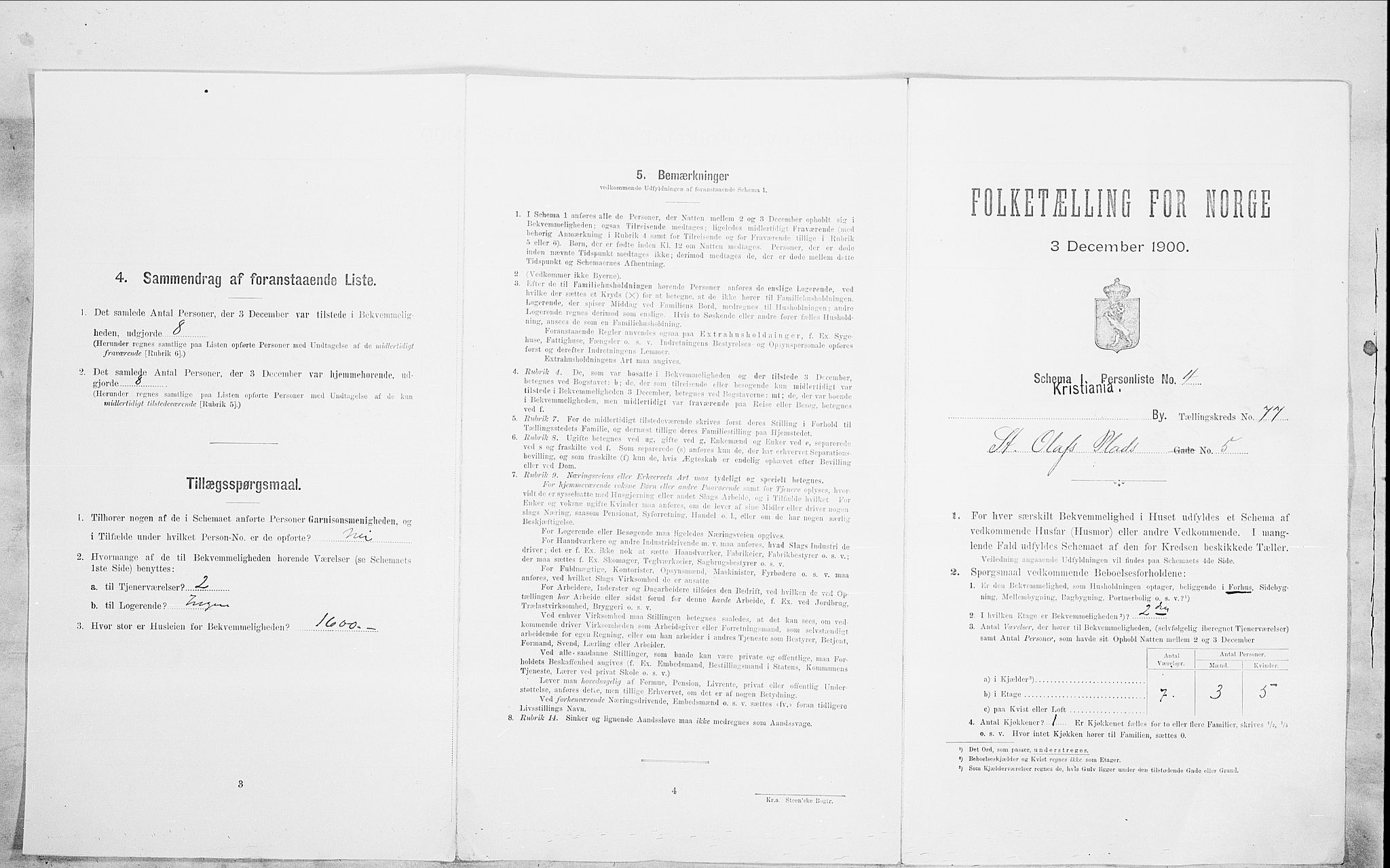 SAO, 1900 census for Kristiania, 1900, p. 90234