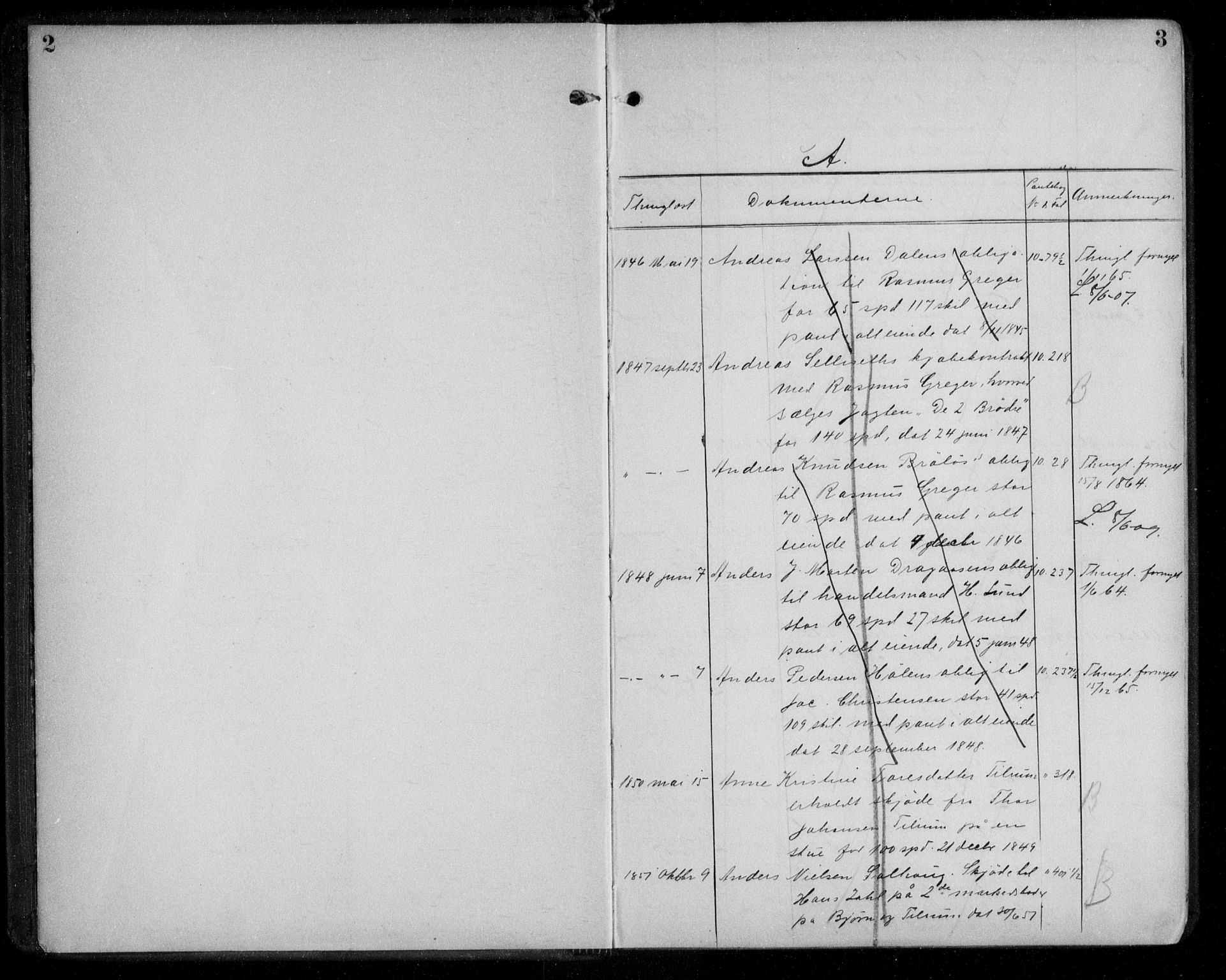 Søndre Helgeland sorenskriveri, SAT/A-4575/1/2/2B/L0006: Mortgage register no. 6, 1846-1923, p. 2-3