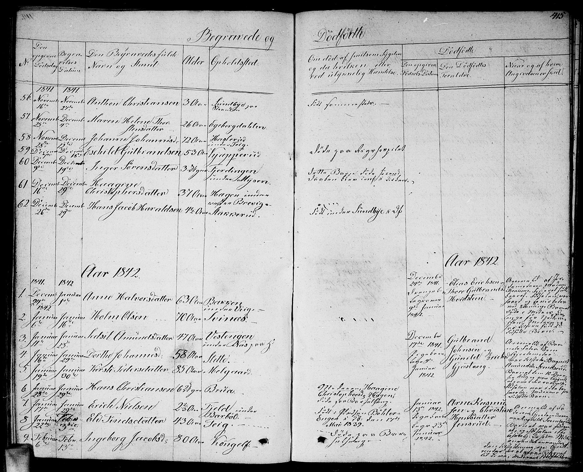 Enebakk prestekontor Kirkebøker, SAO/A-10171c/G/Ga/L0003: Parish register (copy) no. I 3, 1833-1849, p. 415