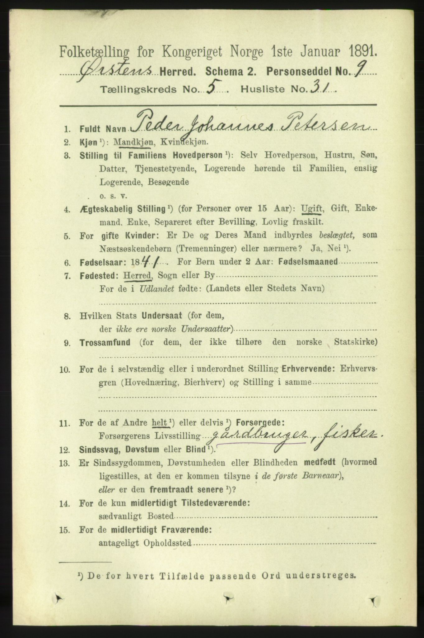 RA, 1891 census for 1520 Ørsta, 1891, p. 2465