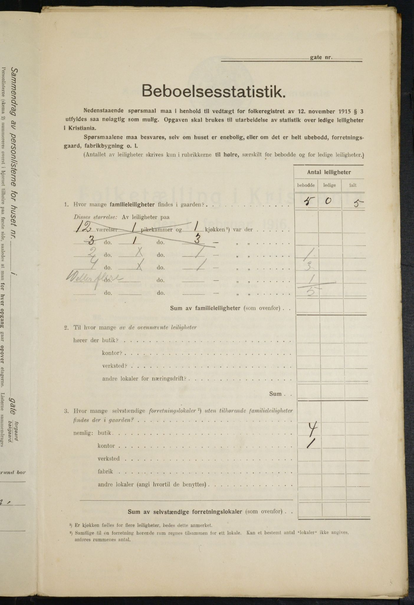 OBA, Municipal Census 1916 for Kristiania, 1916, p. 122444