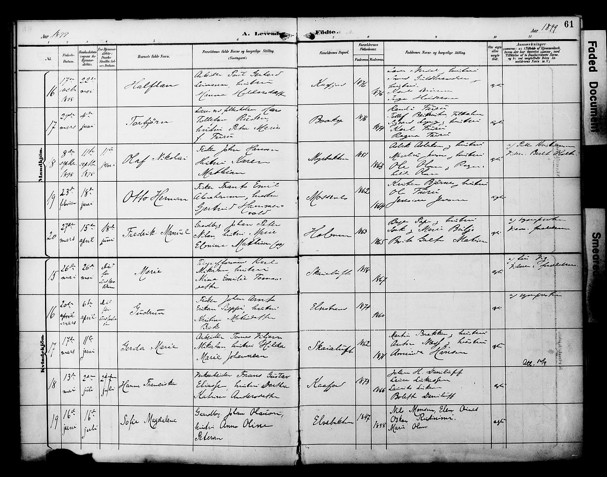 Alta sokneprestkontor, AV/SATØ-S-1338/H/Ha/L0003.kirke: Parish register (official) no. 3, 1892-1904, p. 61