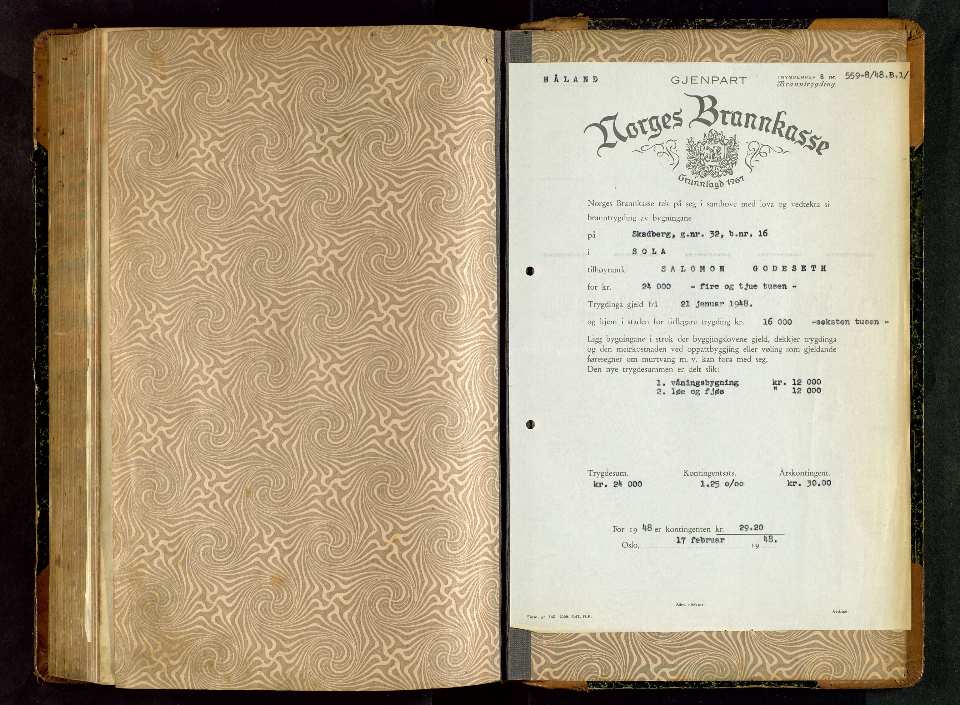 Håland lensmannskontor, AV/SAST-A-100100/Gob/L0006: Branntakstprotokoll - skjematakst. Register i boken., 1917-1920