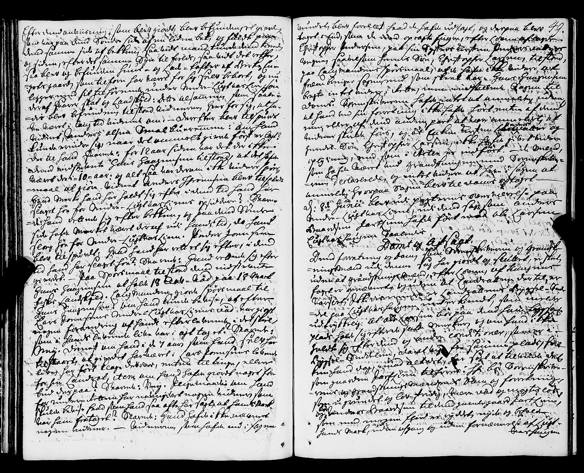 Nordland og Finnmarks lagstol, AV/SAT-A-5608/X/L0006: Justisprotokoll, 1730-1740, p. 48b-49a