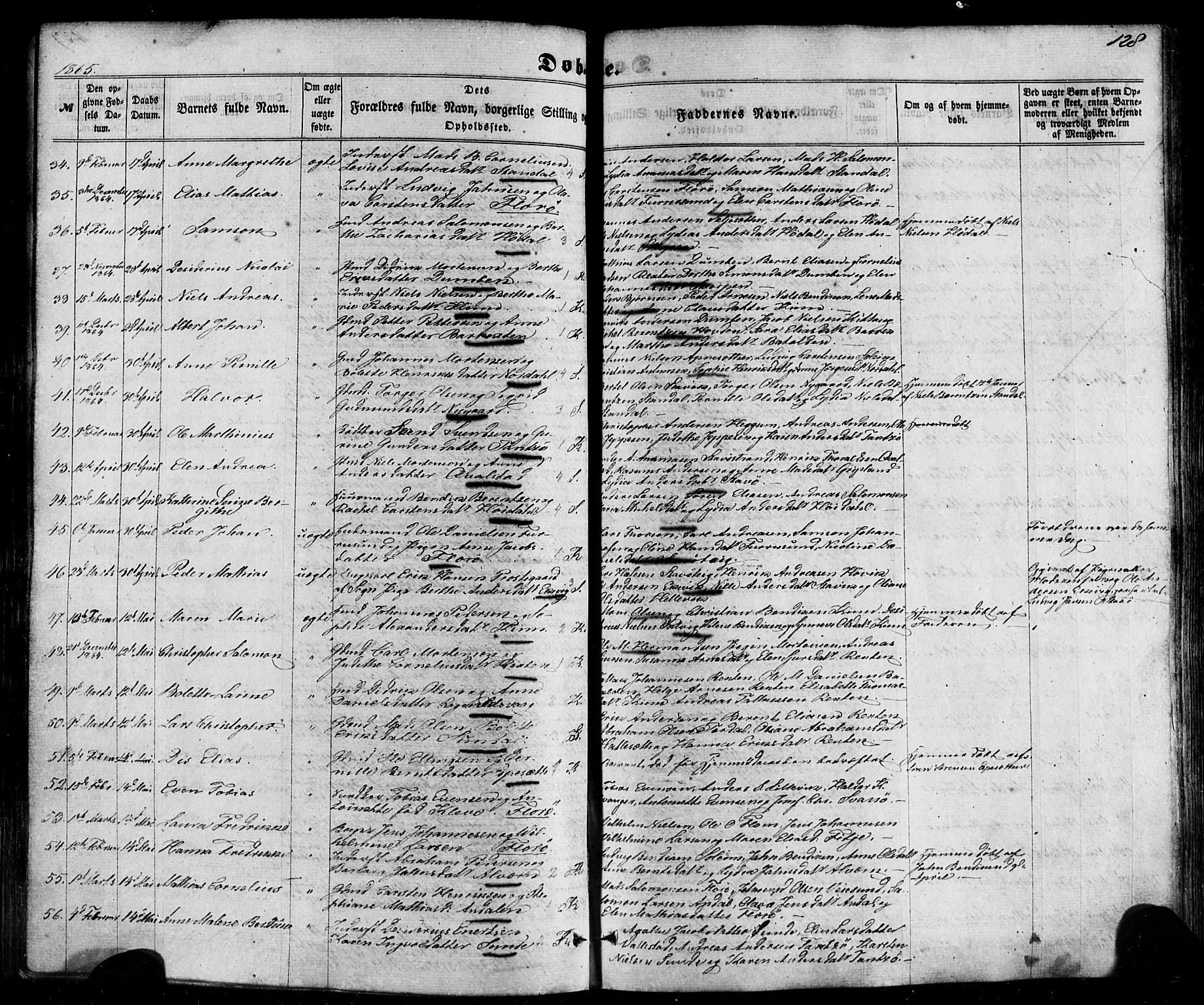 Kinn sokneprestembete, SAB/A-80801/H/Haa/Haaa/L0006: Parish register (official) no. A 6, 1857-1885, p. 128