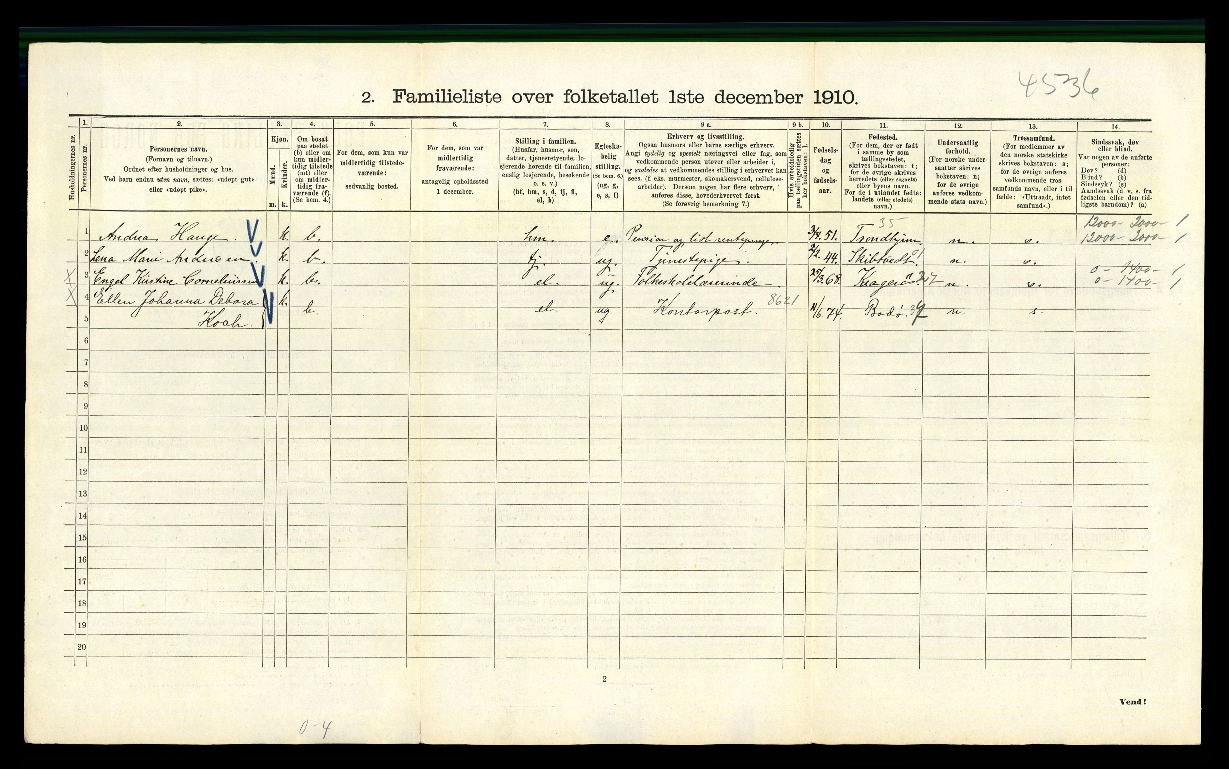 RA, 1910 census for Kristiania, 1910, p. 39928