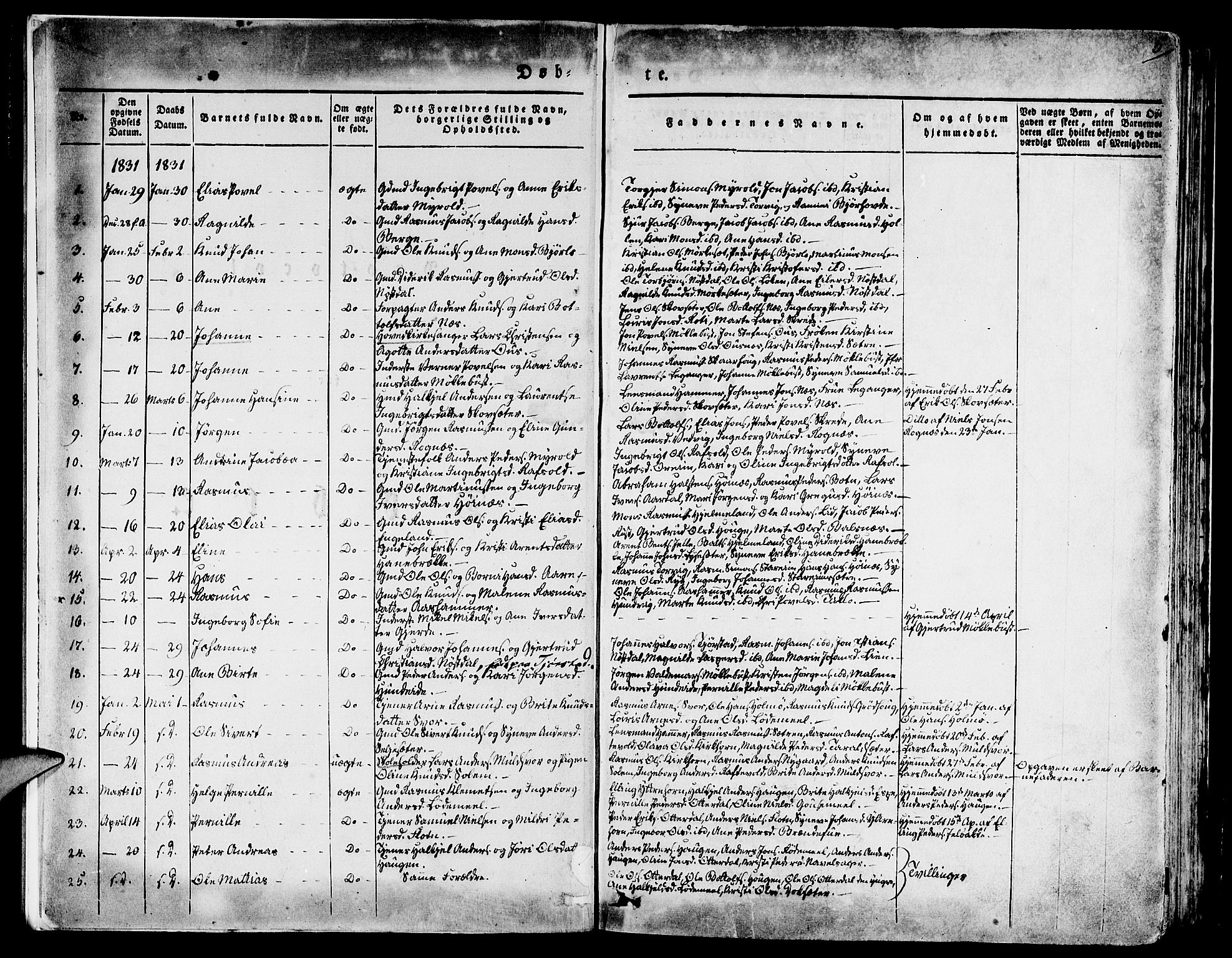 Eid sokneprestembete, AV/SAB-A-82301/H/Haa/Haaa/L0006: Parish register (official) no. A 6, 1831-1843, p. 5