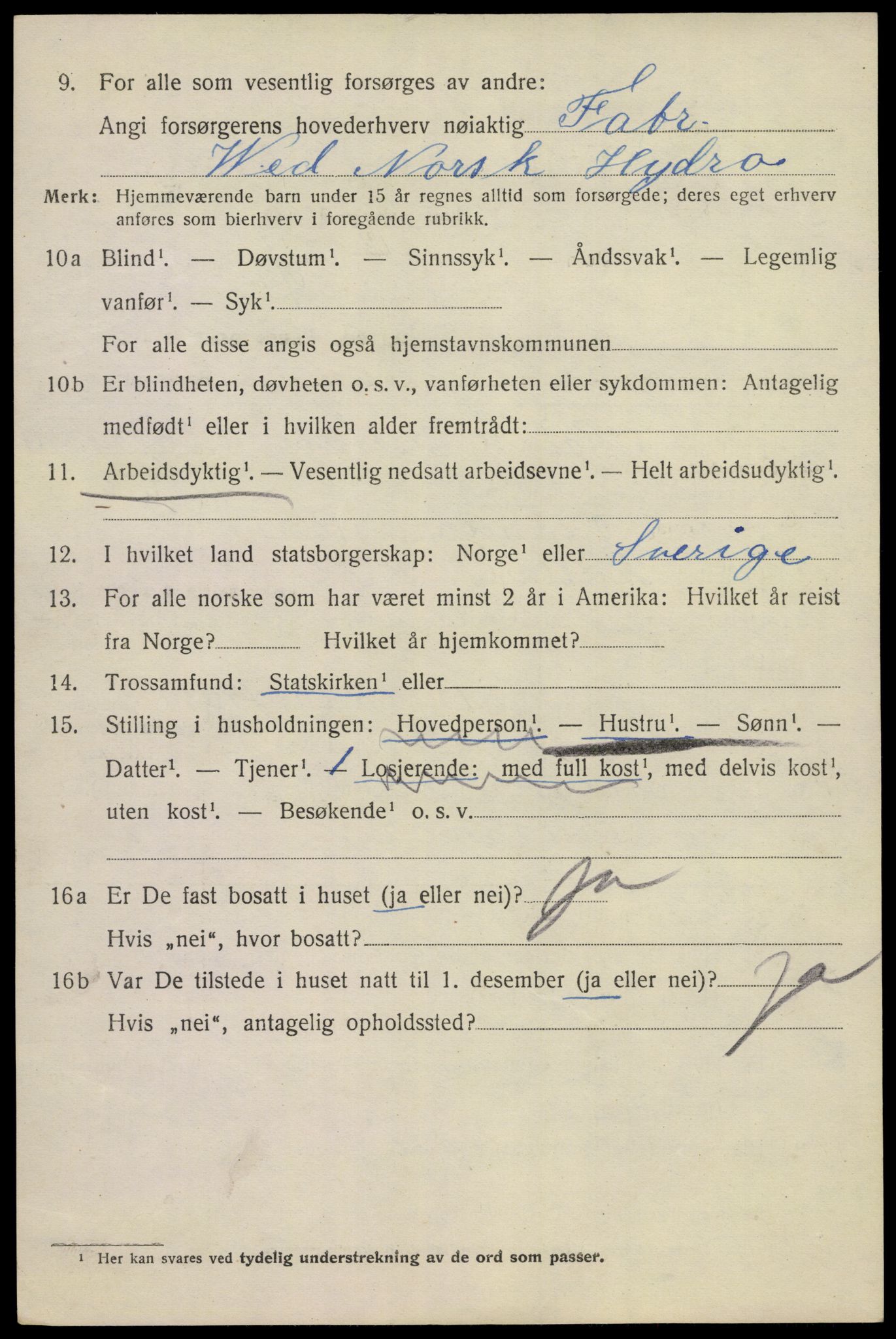 SAKO, 1920 census for Tinn, 1920, p. 9885