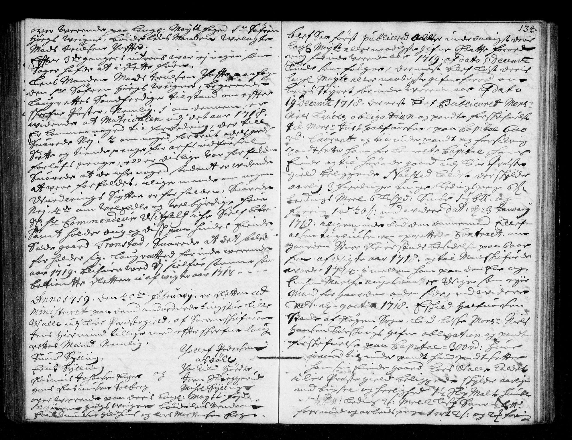 Lier, Røyken og Hurum sorenskriveri, AV/SAKO-A-89/F/Fa/L0044: Tingbok, 1716-1721, p. 134