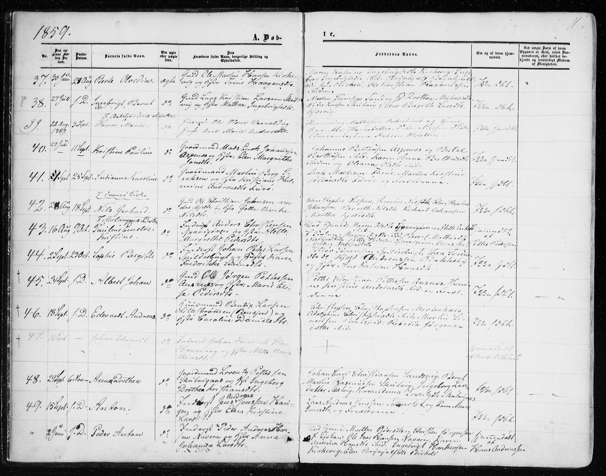 Balsfjord sokneprestembete, SATØ/S-1303/G/Ga/L0001kirke: Parish register (official) no. 1, 1858-1870, p. 11