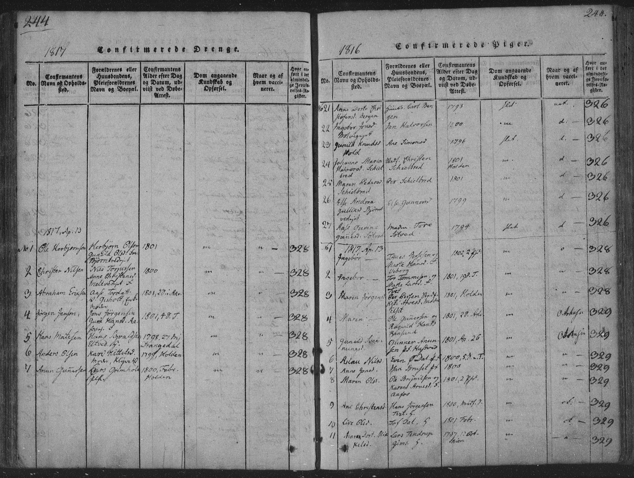 Solum kirkebøker, SAKO/A-306/F/Fa/L0004: Parish register (official) no. I 4, 1814-1833, p. 244