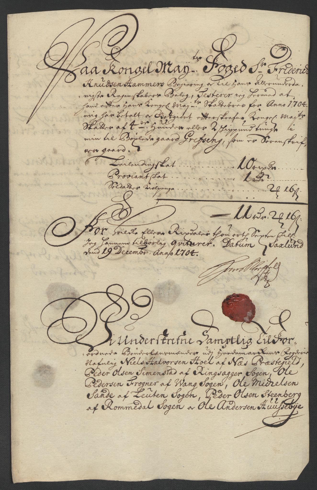 Rentekammeret inntil 1814, Reviderte regnskaper, Fogderegnskap, AV/RA-EA-4092/R16/L1041: Fogderegnskap Hedmark, 1703-1704, p. 375