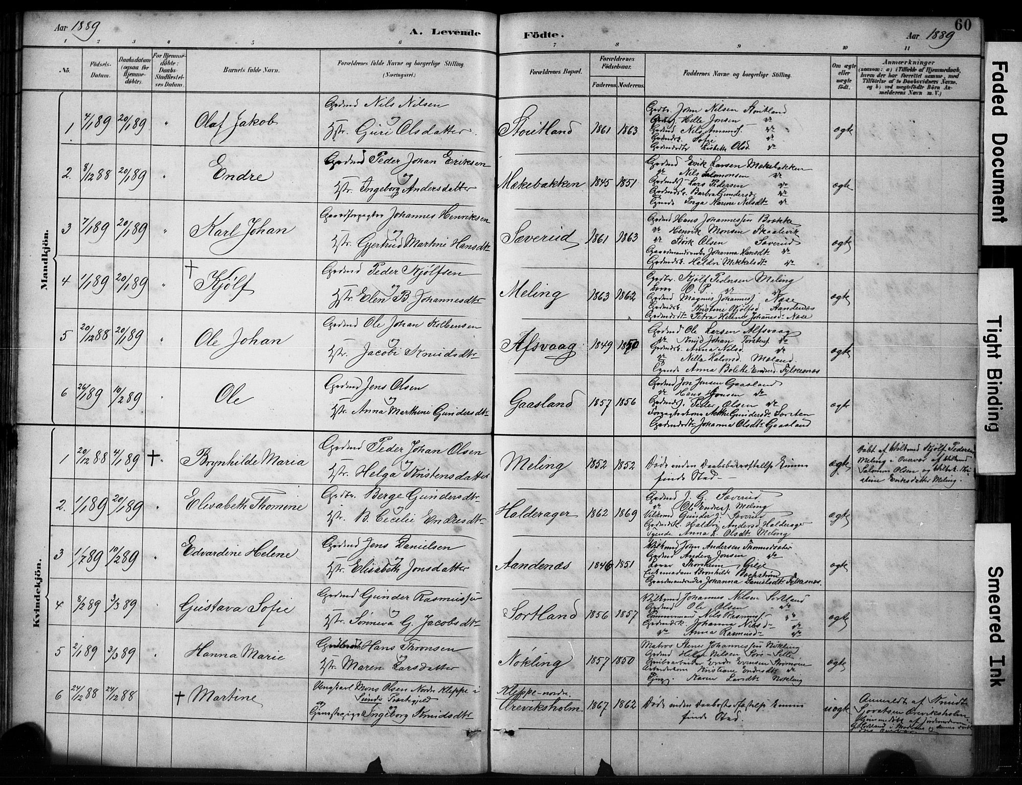 Finnås sokneprestembete, SAB/A-99925/H/Ha/Hab/Habb/L0003: Parish register (copy) no. B 3, 1882-1897, p. 60