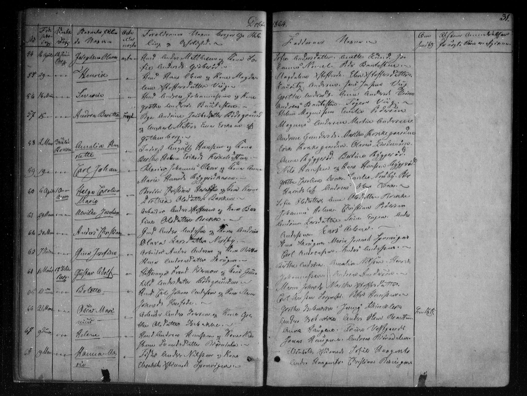 Berg prestekontor Kirkebøker, SAO/A-10902/F/Fa/L0005: Parish register (official) no. I 5, 1861-1877, p. 31