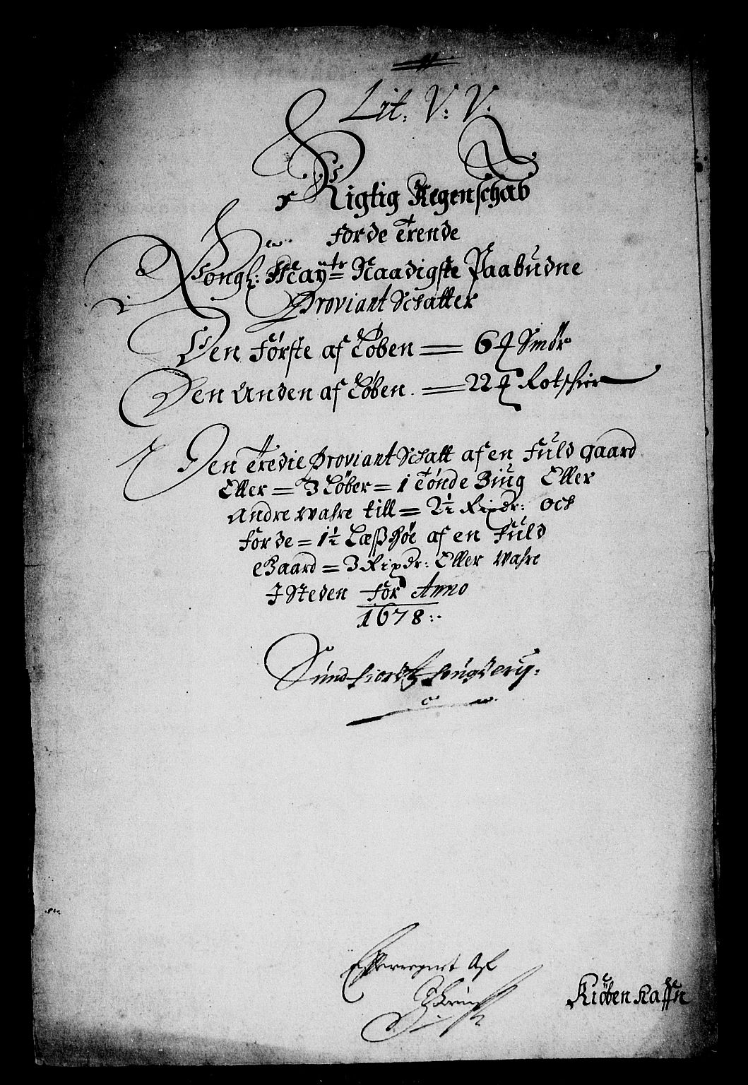 Rentekammeret inntil 1814, Reviderte regnskaper, Stiftamtstueregnskaper, Bergen stiftamt, AV/RA-EA-6043/R/Rc/L0052: Bergen stiftamt, 1678