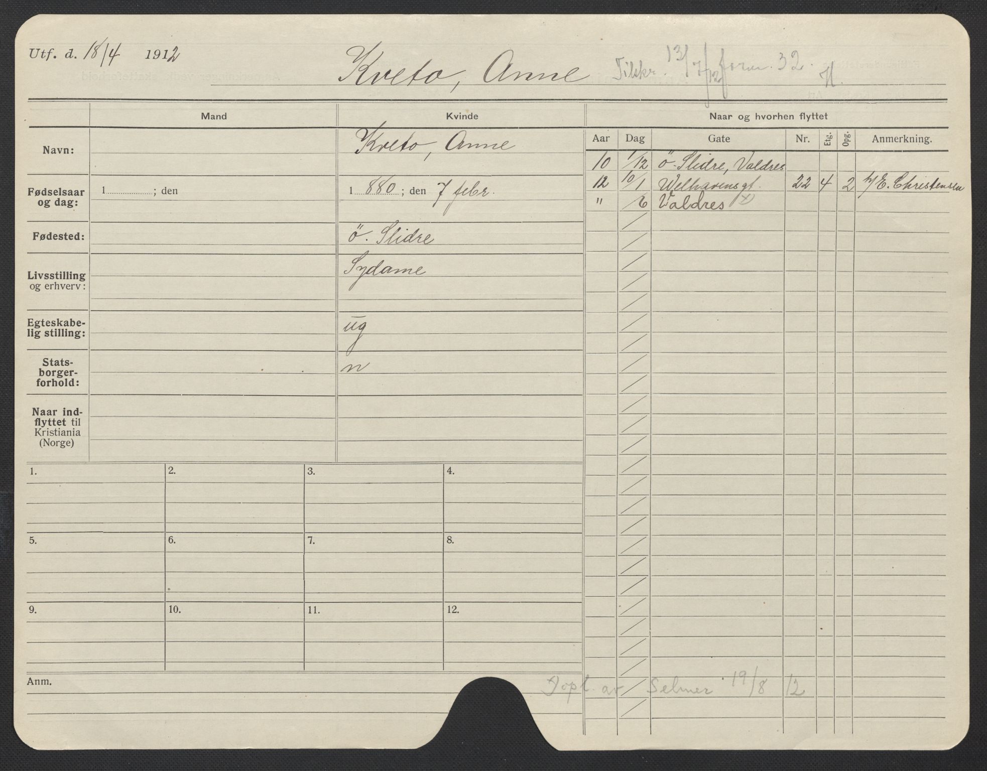 Oslo folkeregister, Registerkort, AV/SAO-A-11715/F/Fa/Fac/L0019: Kvinner, 1906-1914, p. 677a