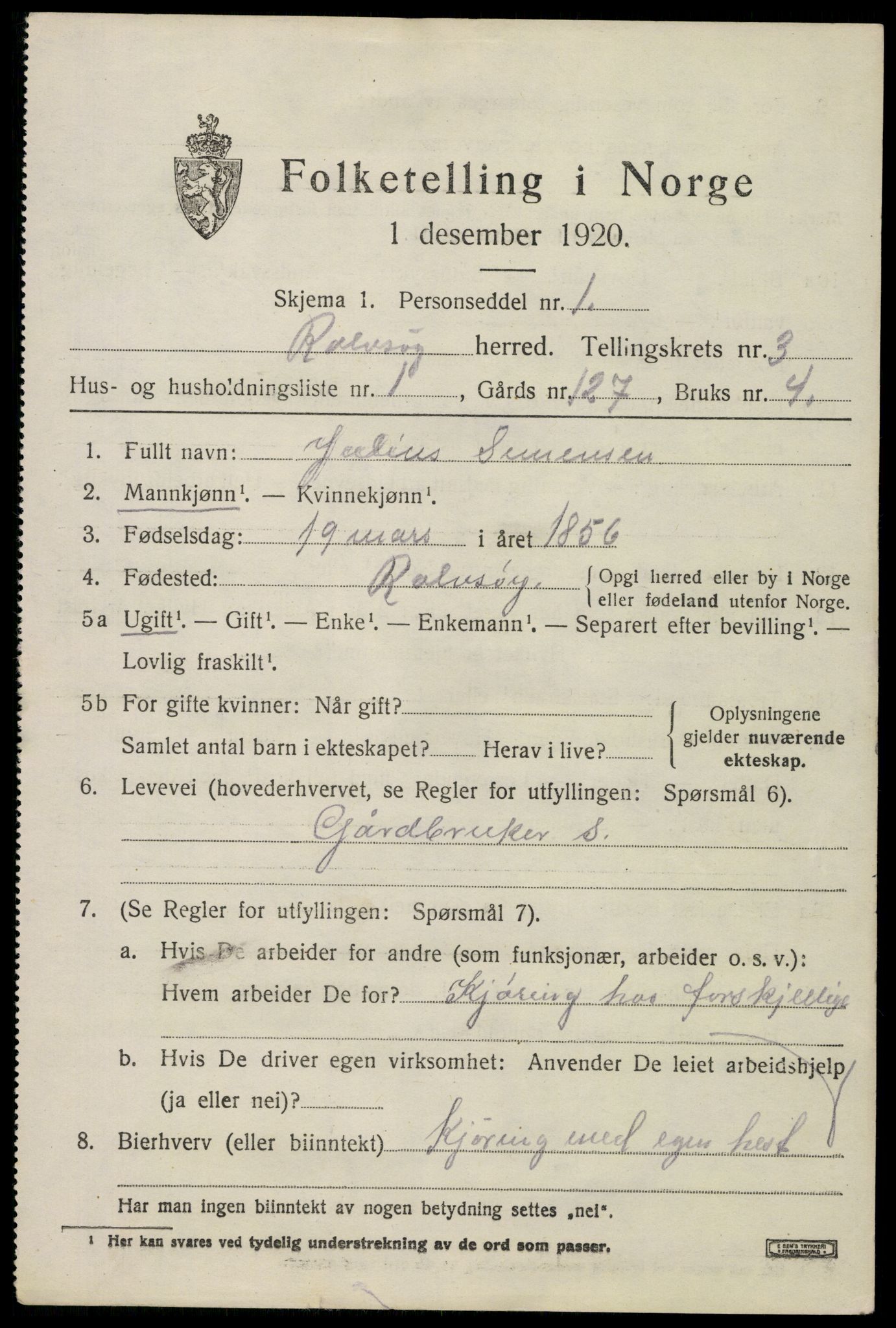 SAO, 1920 census for Rolvsøy, 1920, p. 2829