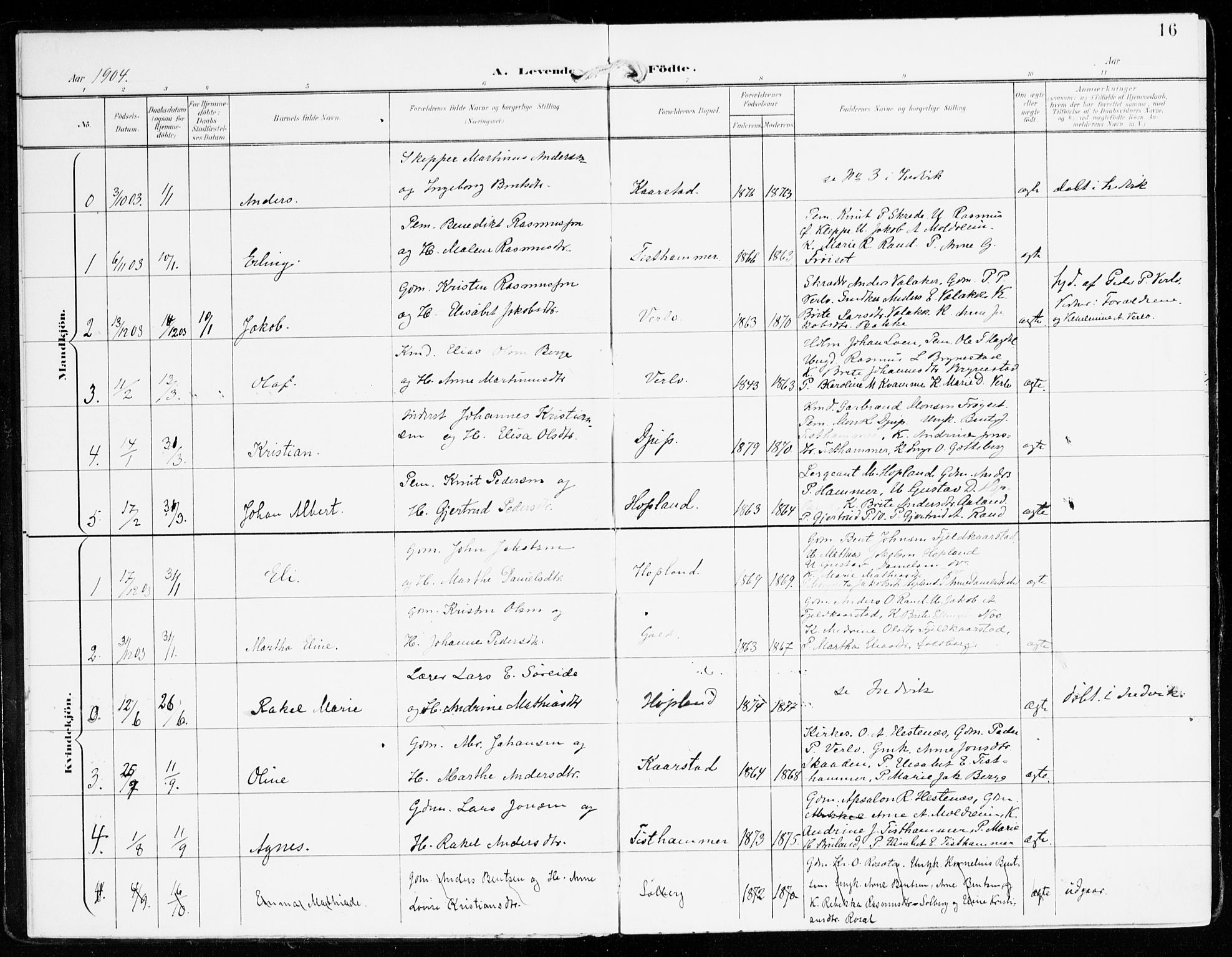 Innvik sokneprestembete, SAB/A-80501: Parish register (official) no. D 2, 1900-1921, p. 16