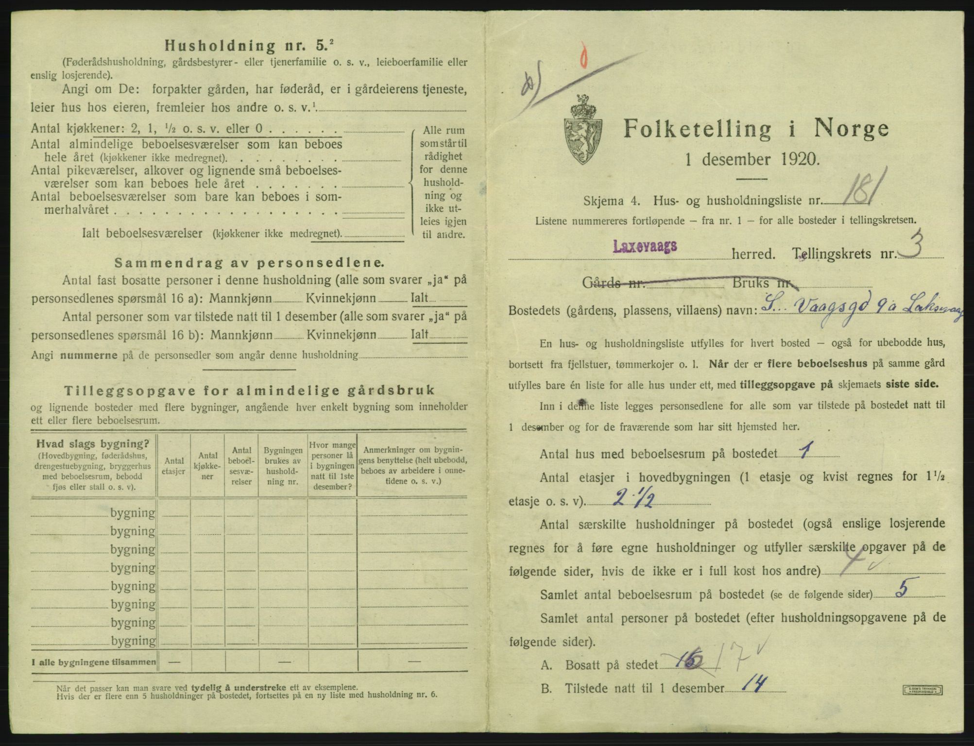 SAB, 1920 census for Laksevåg, 1920, p. 964