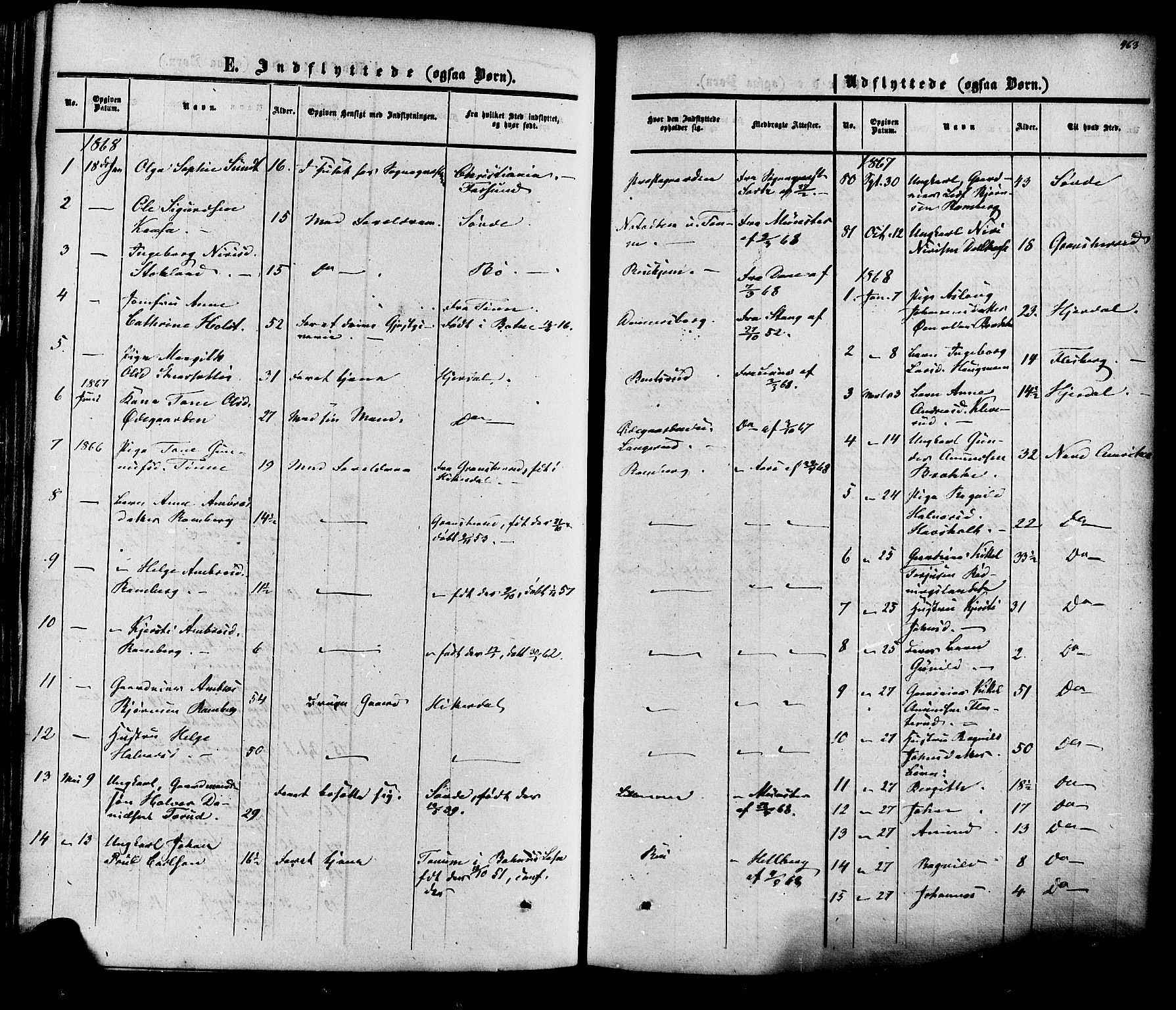 Heddal kirkebøker, SAKO/A-268/F/Fa/L0007: Parish register (official) no. I 7, 1855-1877, p. 463