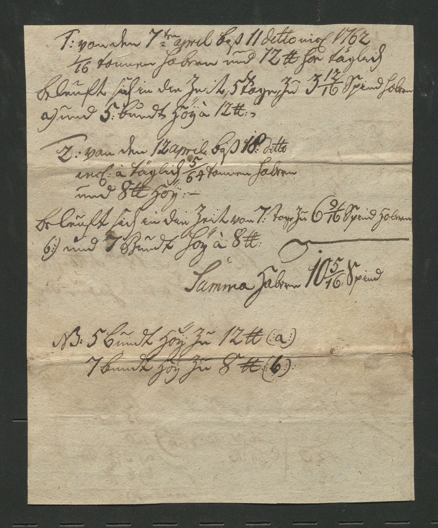 Åker i Vang, Hedmark, og familien Todderud, AV/SAH-ARK-010/J/Jc/L0002: Korrespondanse, 1753-1762, p. 421