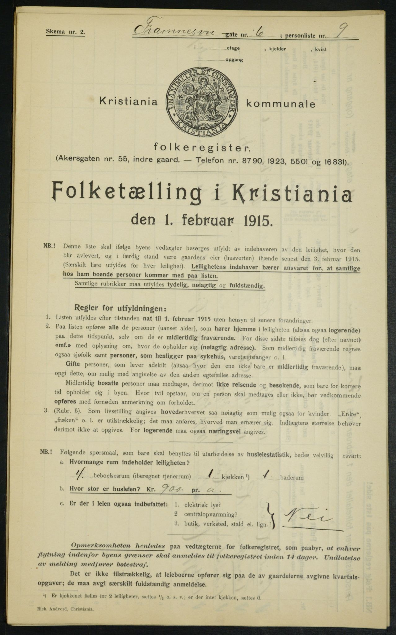 OBA, Municipal Census 1915 for Kristiania, 1915, p. 24935